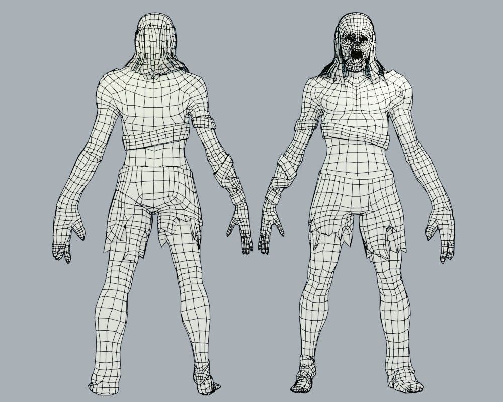 Zombie Abomination Low-poly 3D model_8