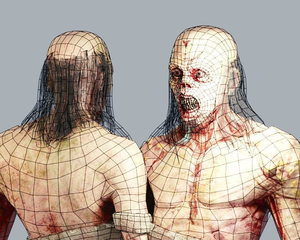 Zombie Abomination Low-poly 3D model_7