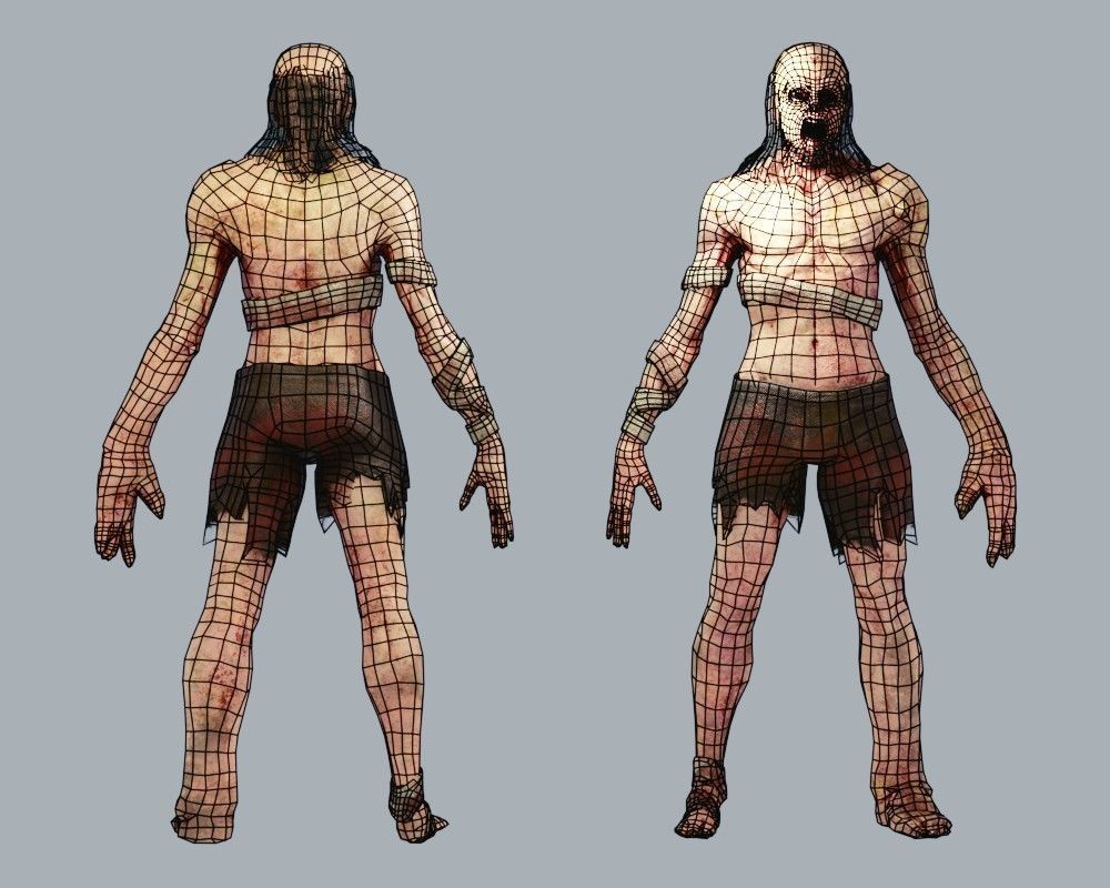 Zombie Abomination Low-poly 3D model_6