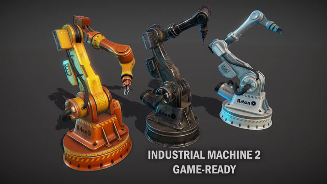 Industrial robotic hand 2 Low-poly 3D model