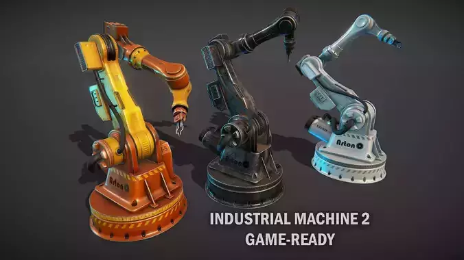 Industrial robotic hand 2 Low-poly 3D model