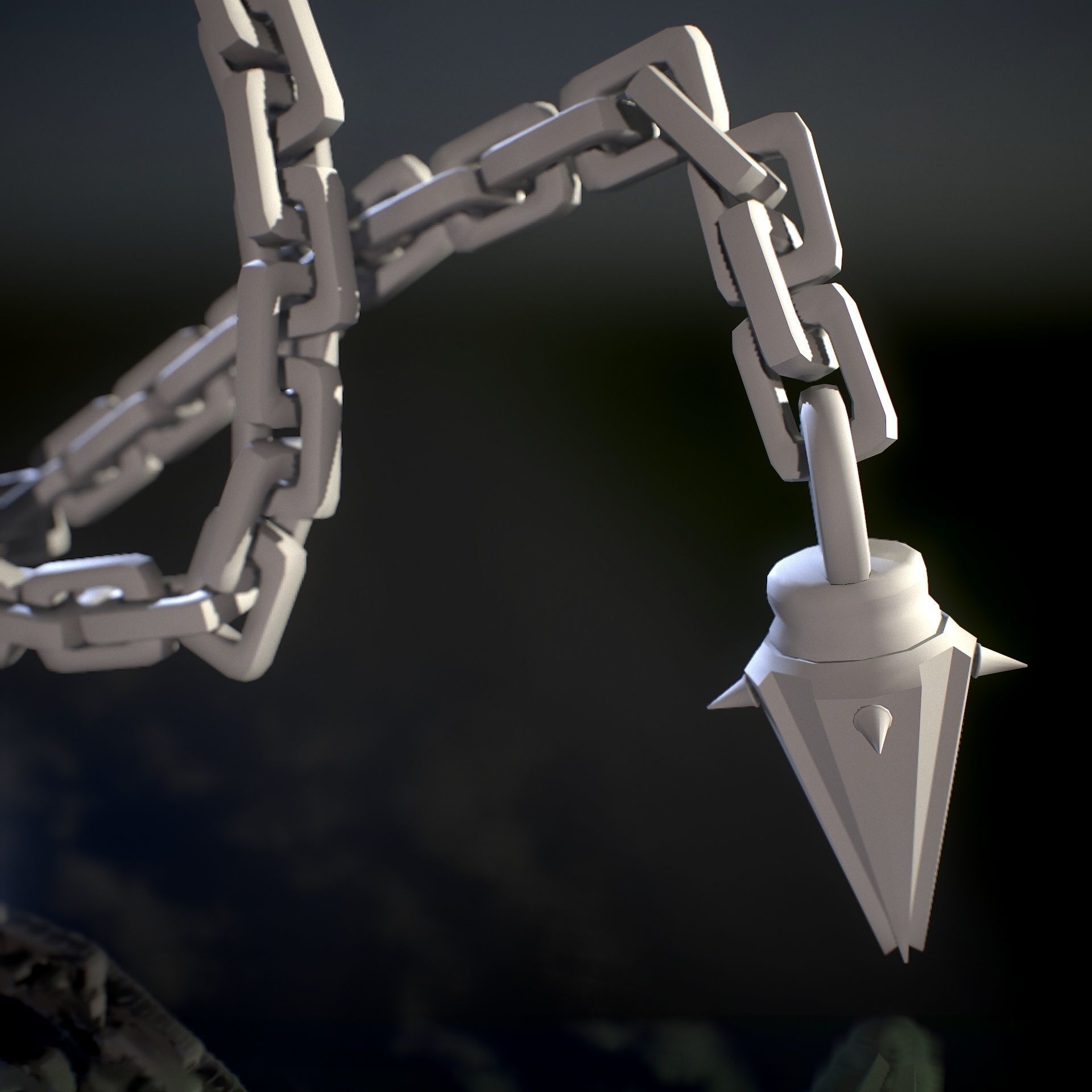 HIE Game Ready Kusarigama Low-poly 3D model_7