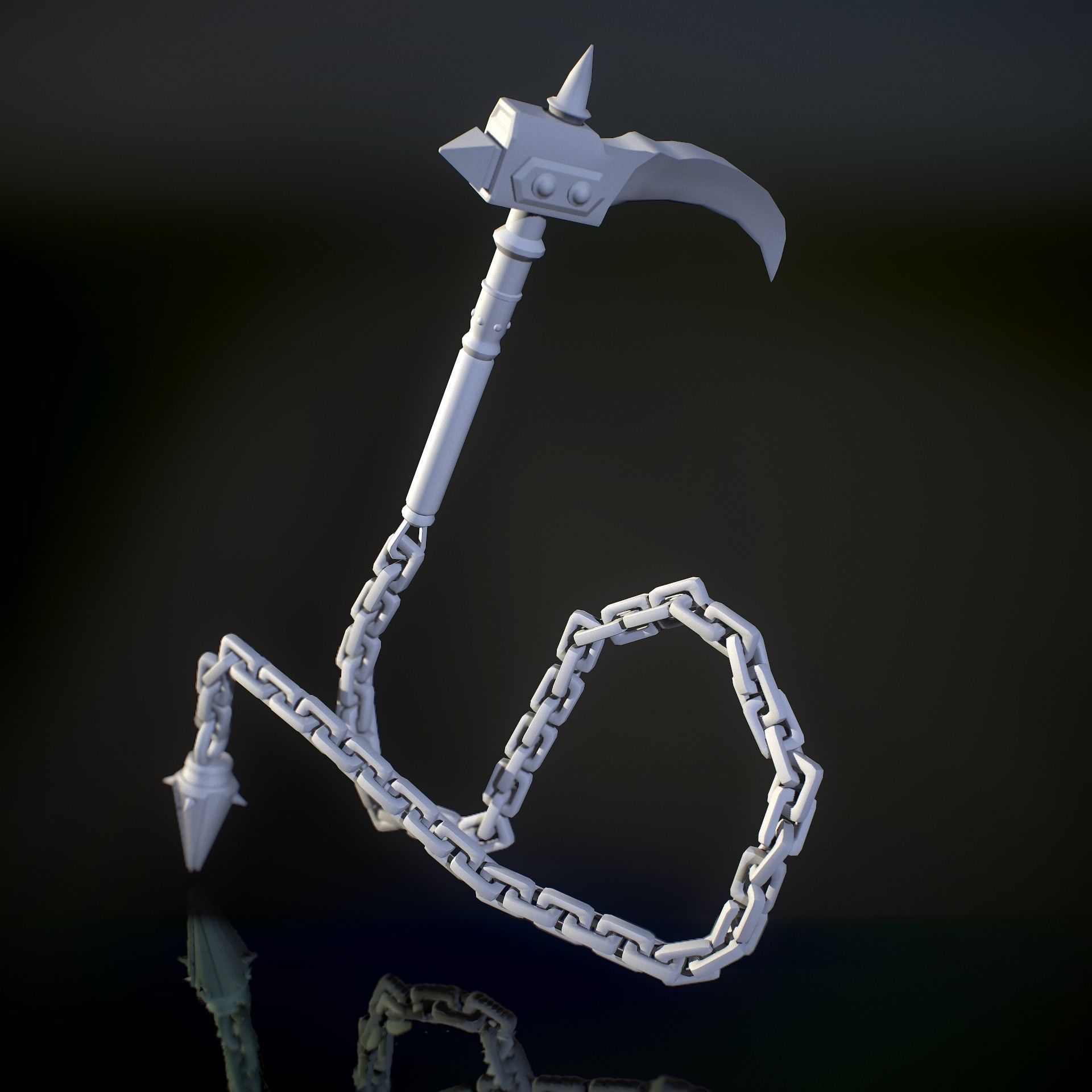 HIE Game Ready Kusarigama Low-poly 3D model_10