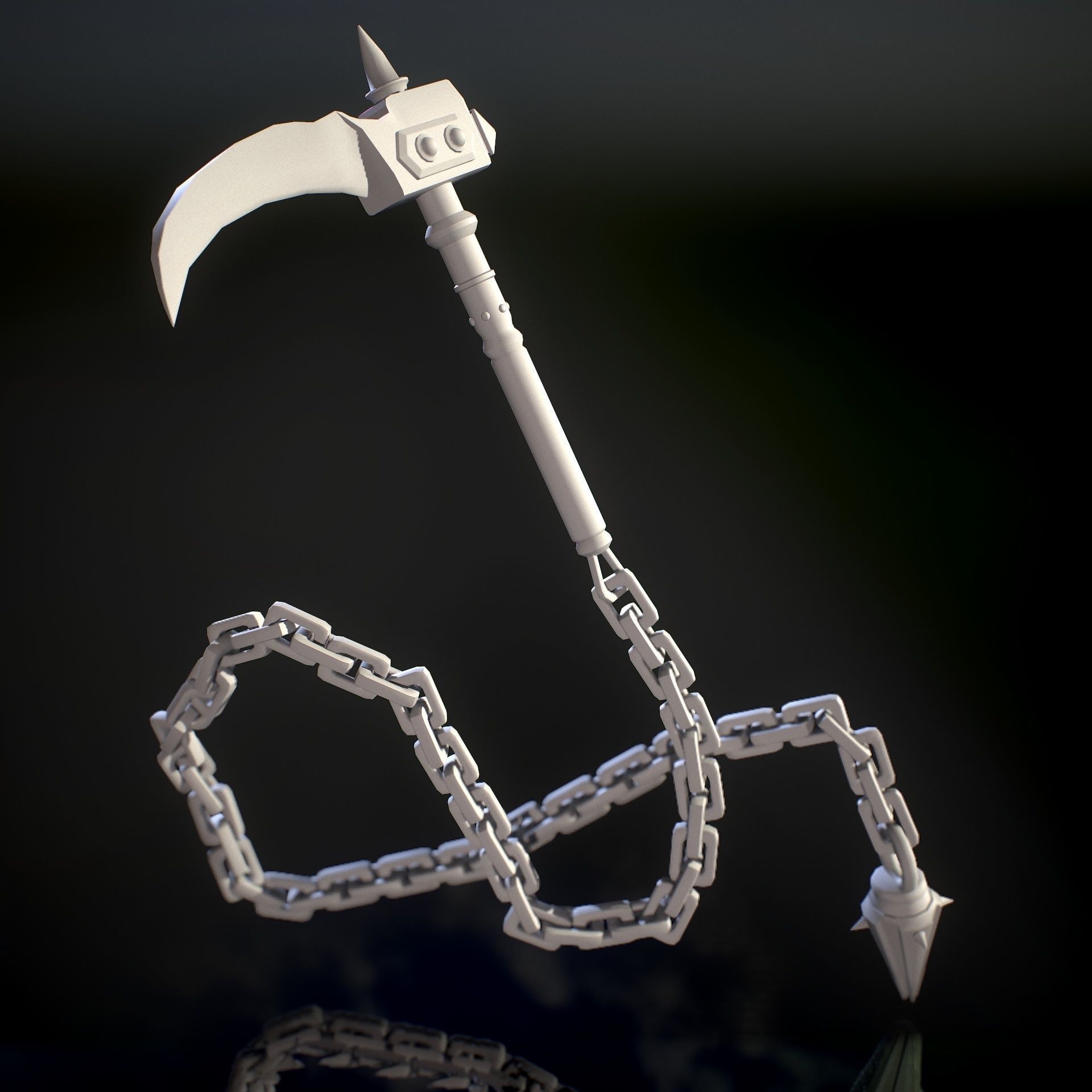 HIE Game Ready Kusarigama Low-poly 3D model_13