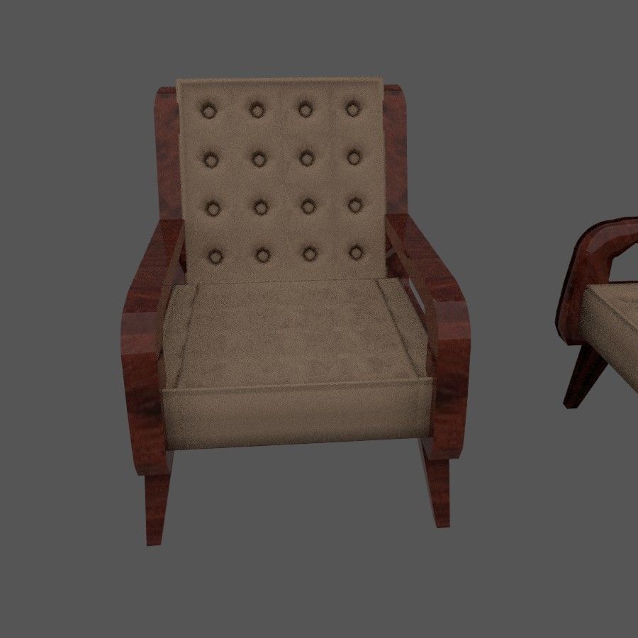Armchair and coach 3D model_6