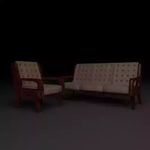 Armchair and coach 3D model