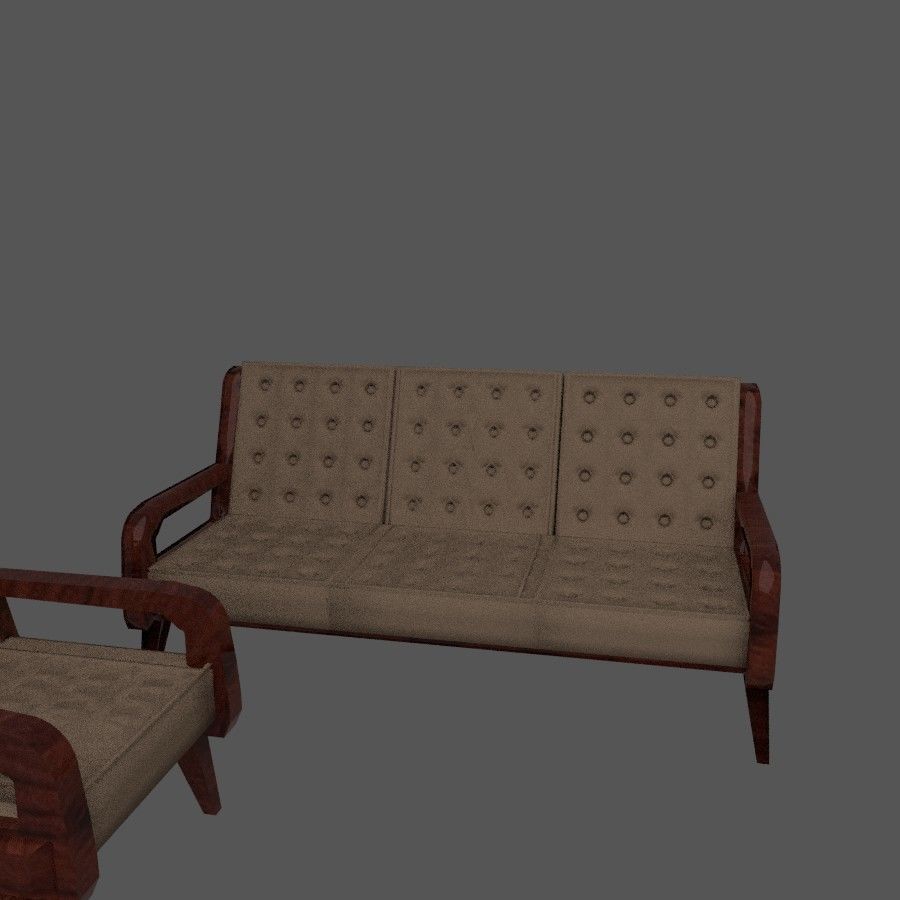 Armchair and coach 3D model_4