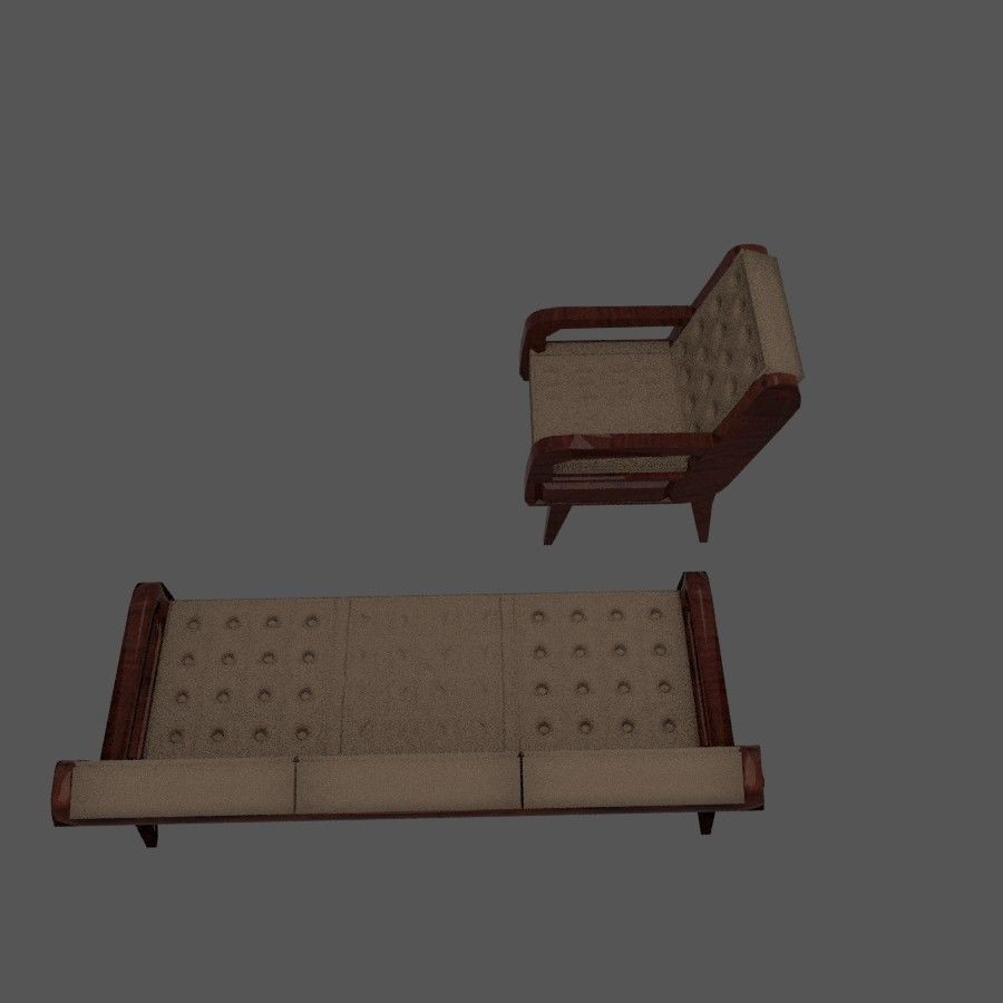 Armchair and coach 3D model_8