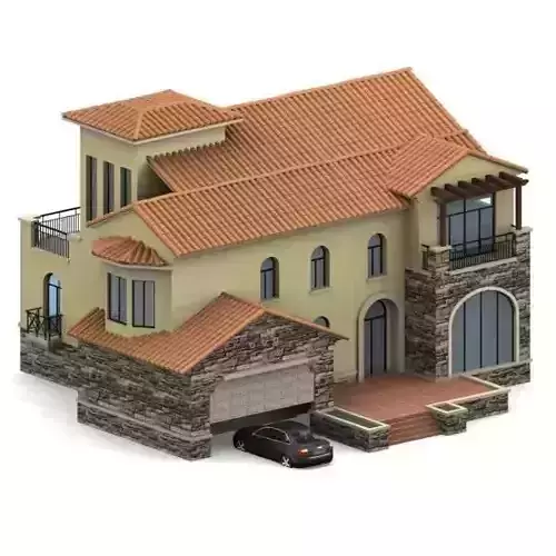 Villa house with car