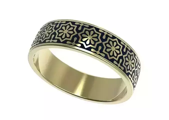 Gold ring with enamel -10