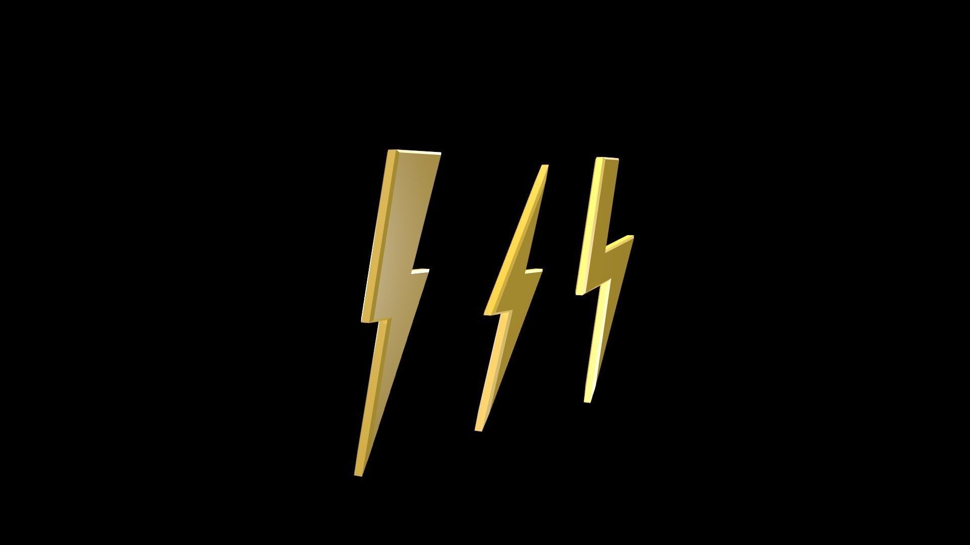 Low poly thunder symbols 1 Low-poly 3D model_5