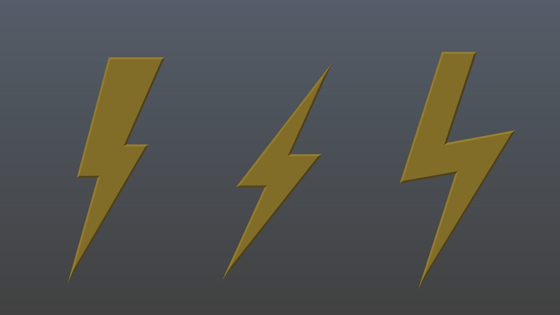 Low poly thunder symbols 1 Low-poly 3D model_10