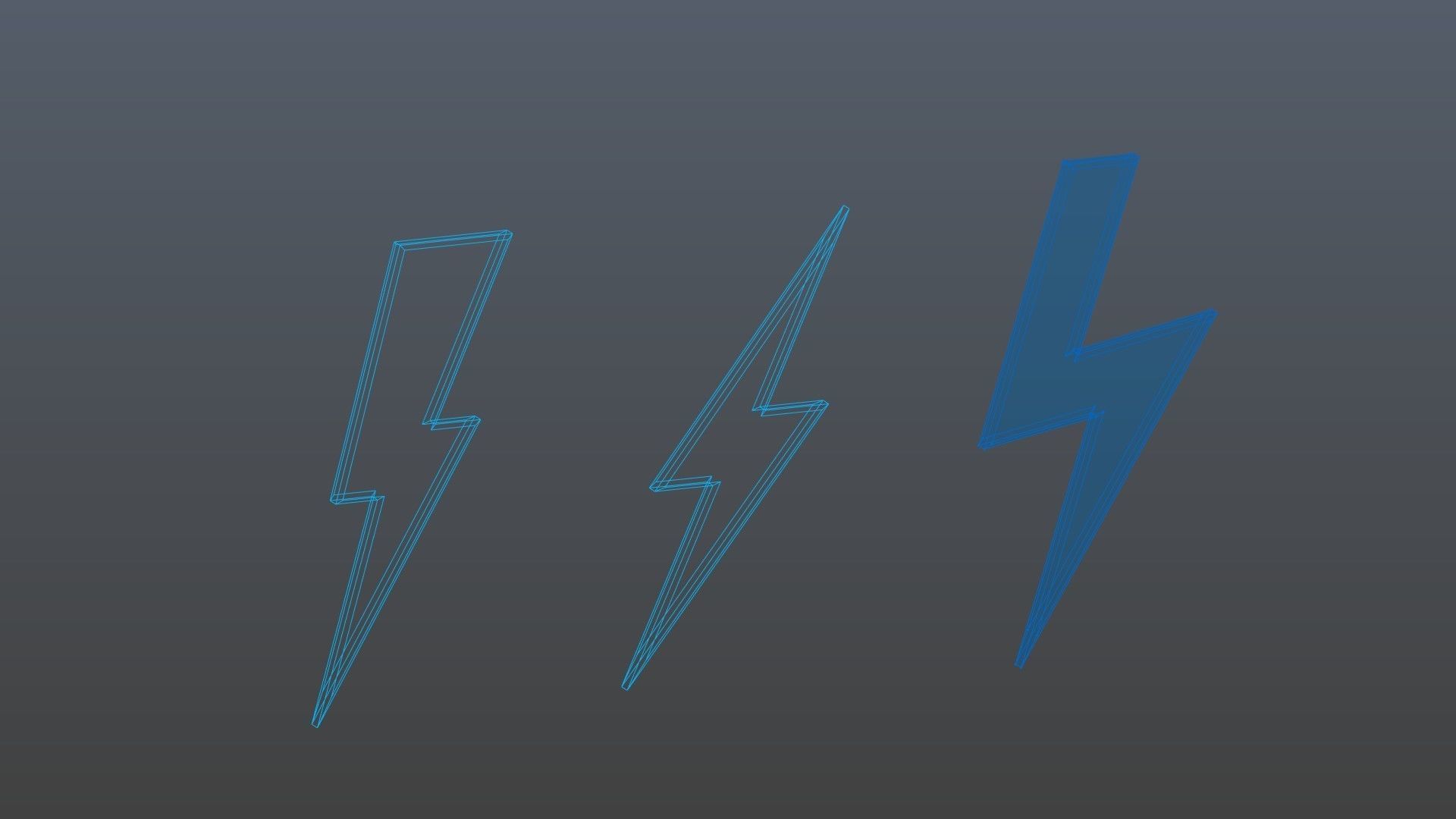 Low poly thunder symbols 1 Low-poly 3D model_11