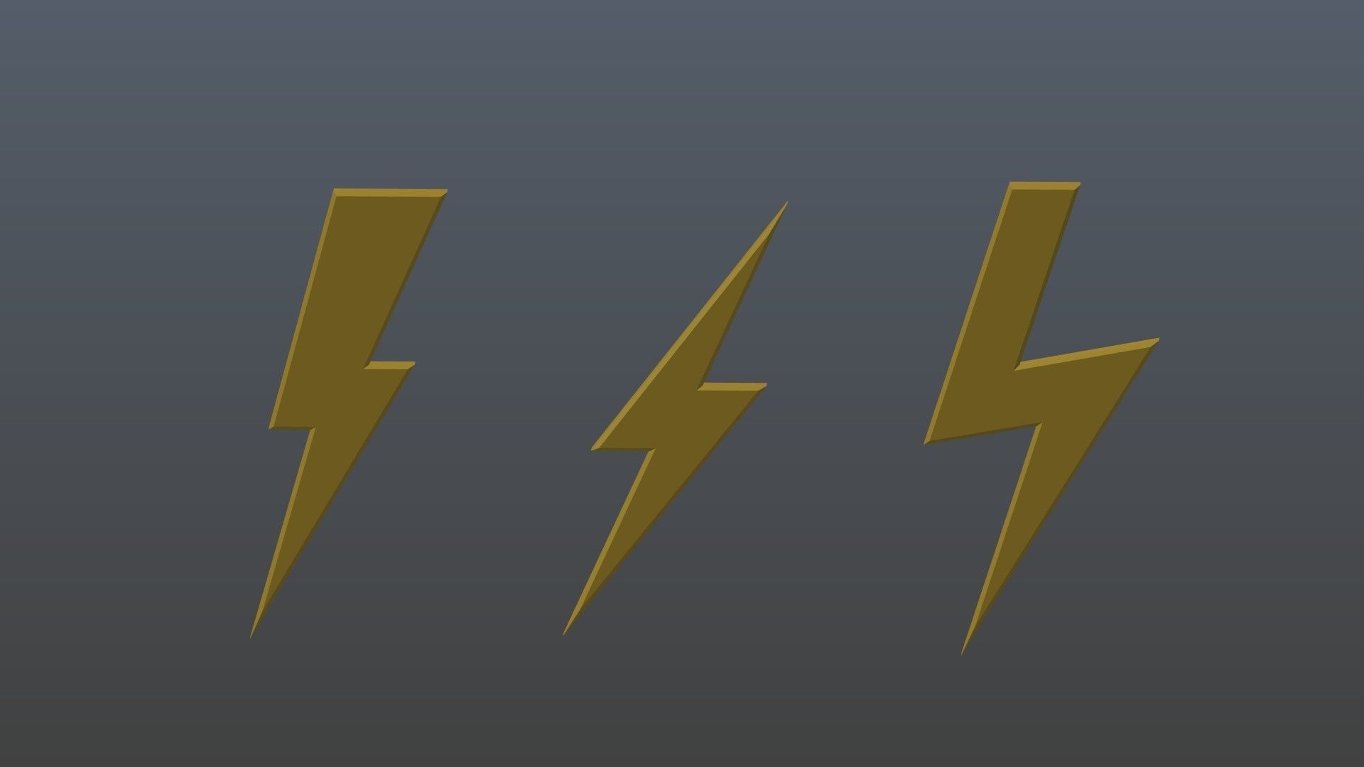 Low poly thunder symbols 1 Low-poly 3D model_9