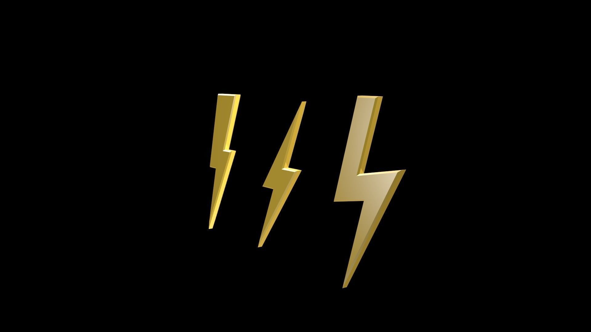 Low poly thunder symbols 1 Low-poly 3D model_2