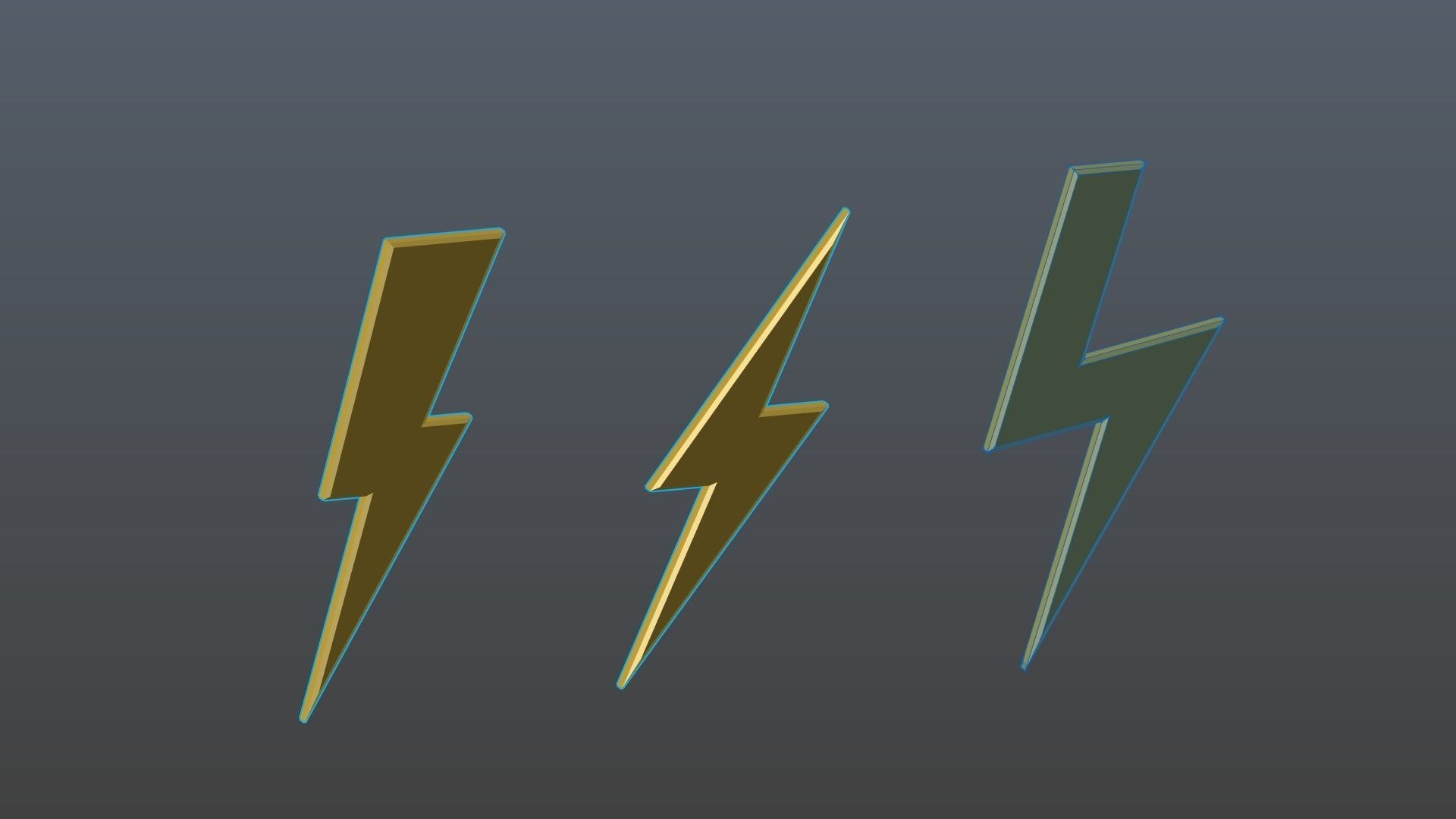 Low poly thunder symbols 1 Low-poly 3D model_12