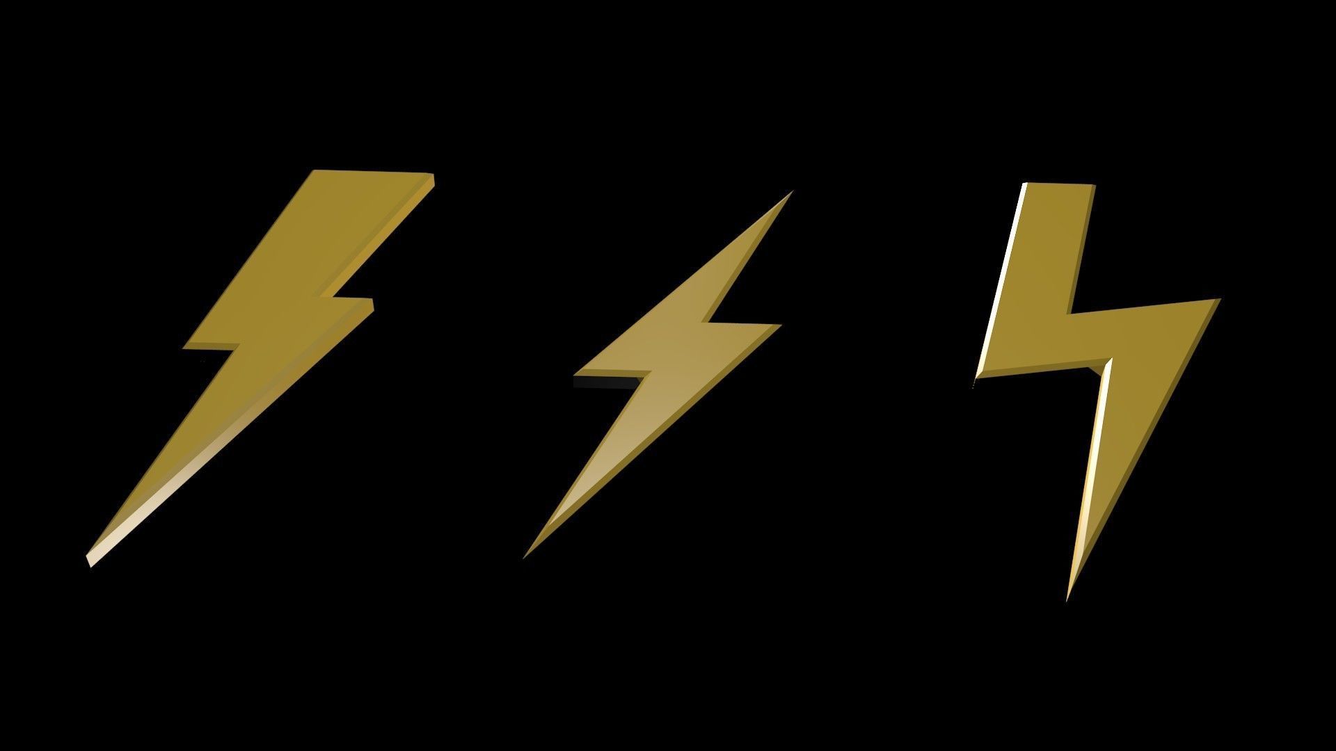 Low poly thunder symbols 1 Low-poly 3D model_3