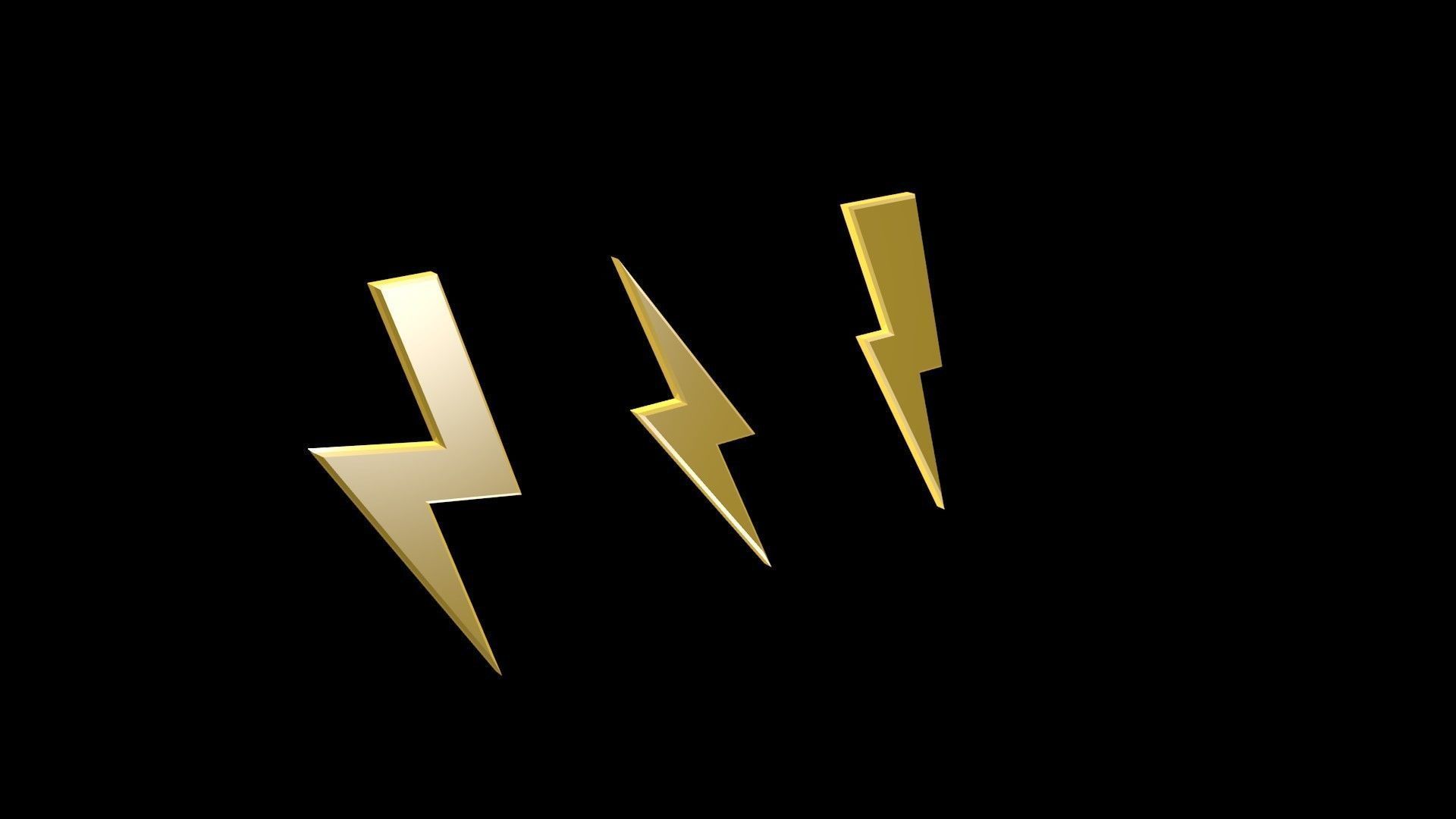 Low poly thunder symbols 1 Low-poly 3D model_6