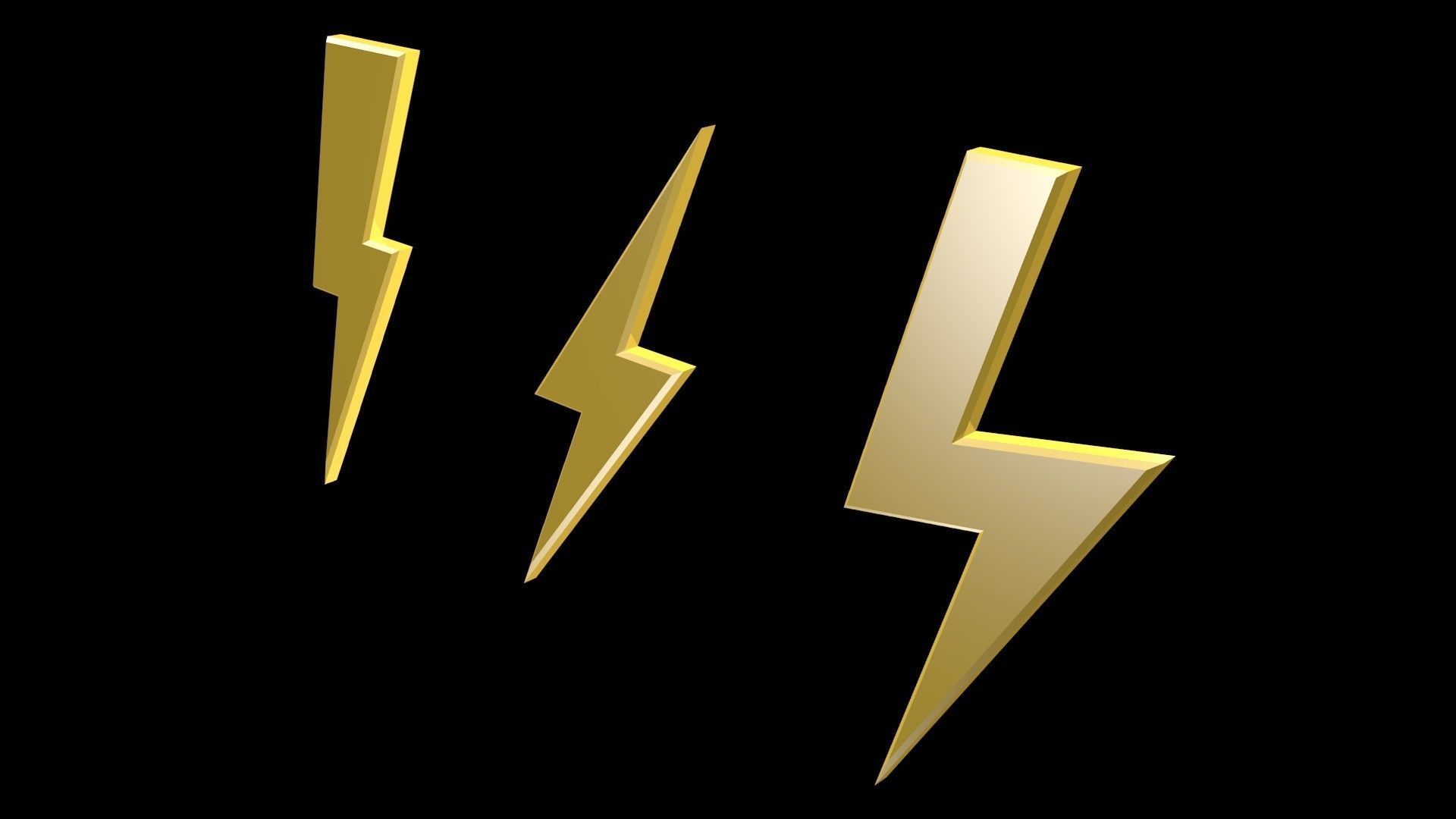 Low poly thunder symbols 1 Low-poly 3D model_8