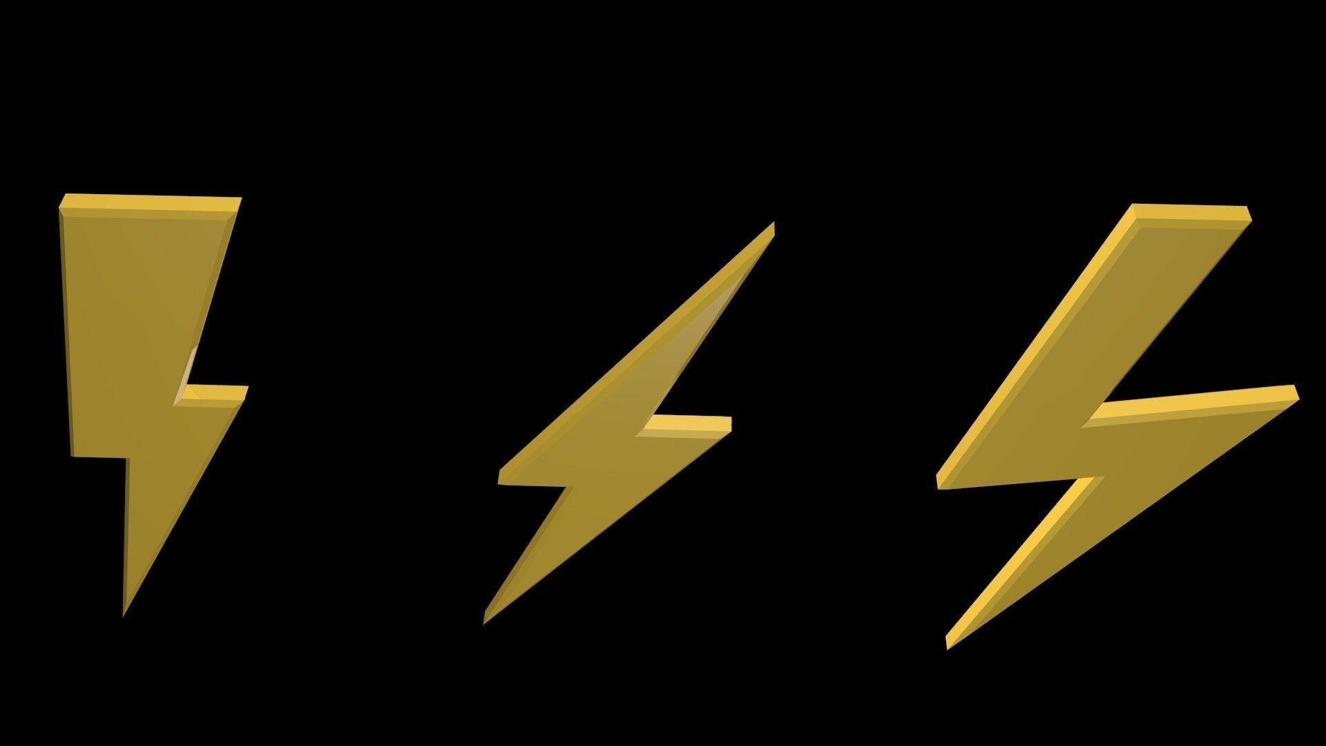 Low poly thunder symbols 1 Low-poly 3D model_1