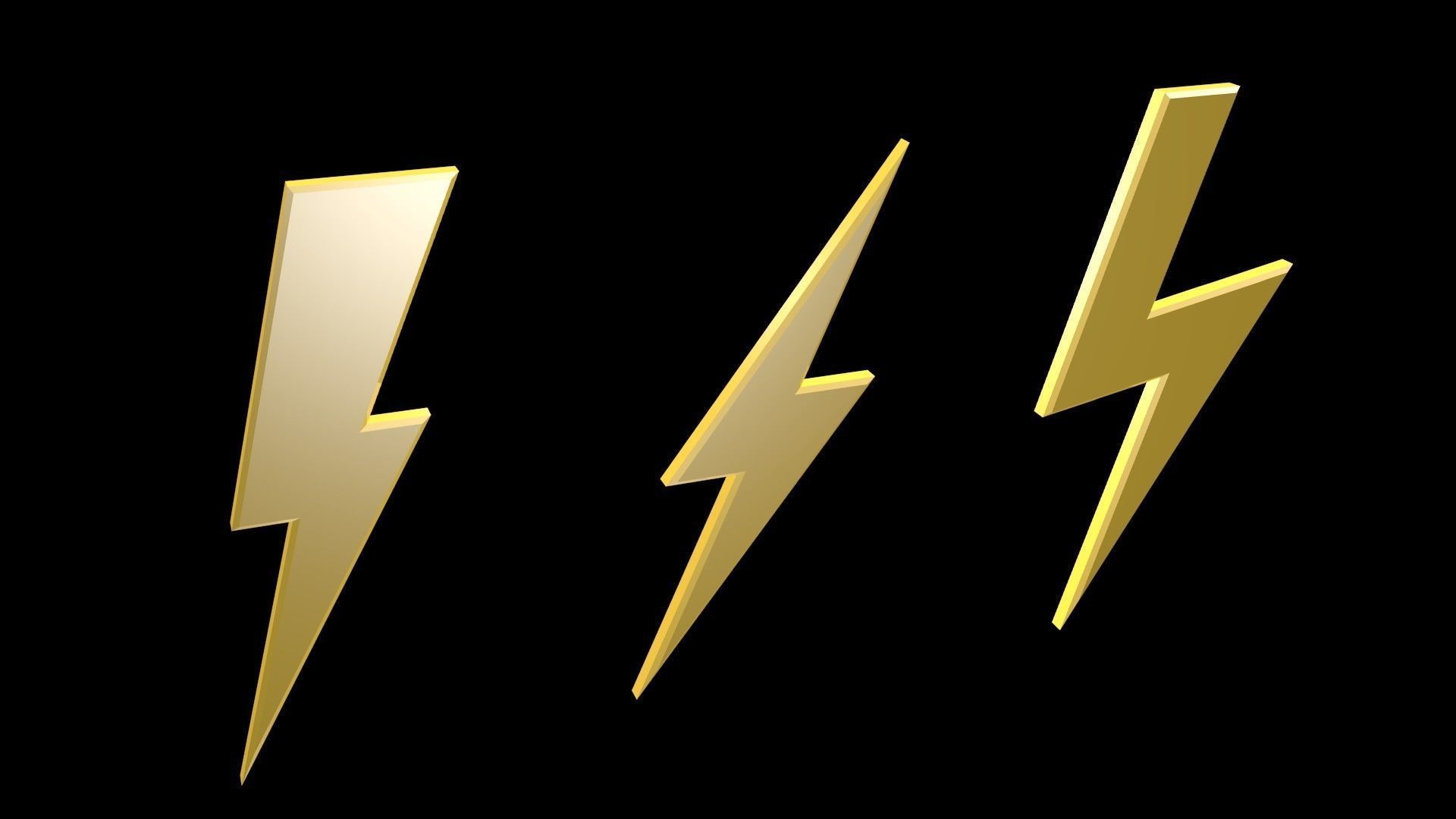 Low poly thunder symbols 1 Low-poly 3D model_7