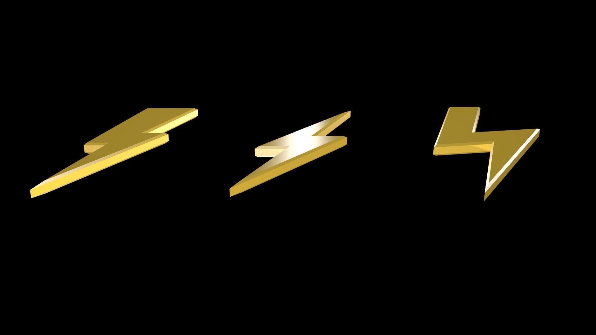 Low poly thunder symbols 1 Low-poly 3D model_4