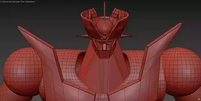 Mazinger - head body pilder - rigged and mapped
