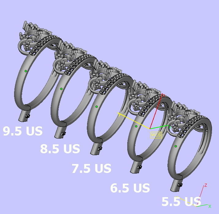 Crown ring 3d print model 0227  3D print model_2