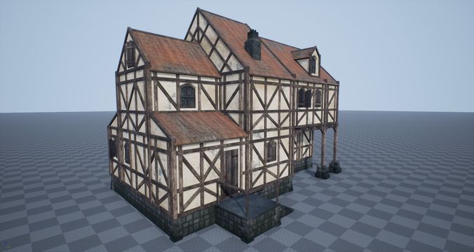 Medieval House 01 Low-poly 3D model