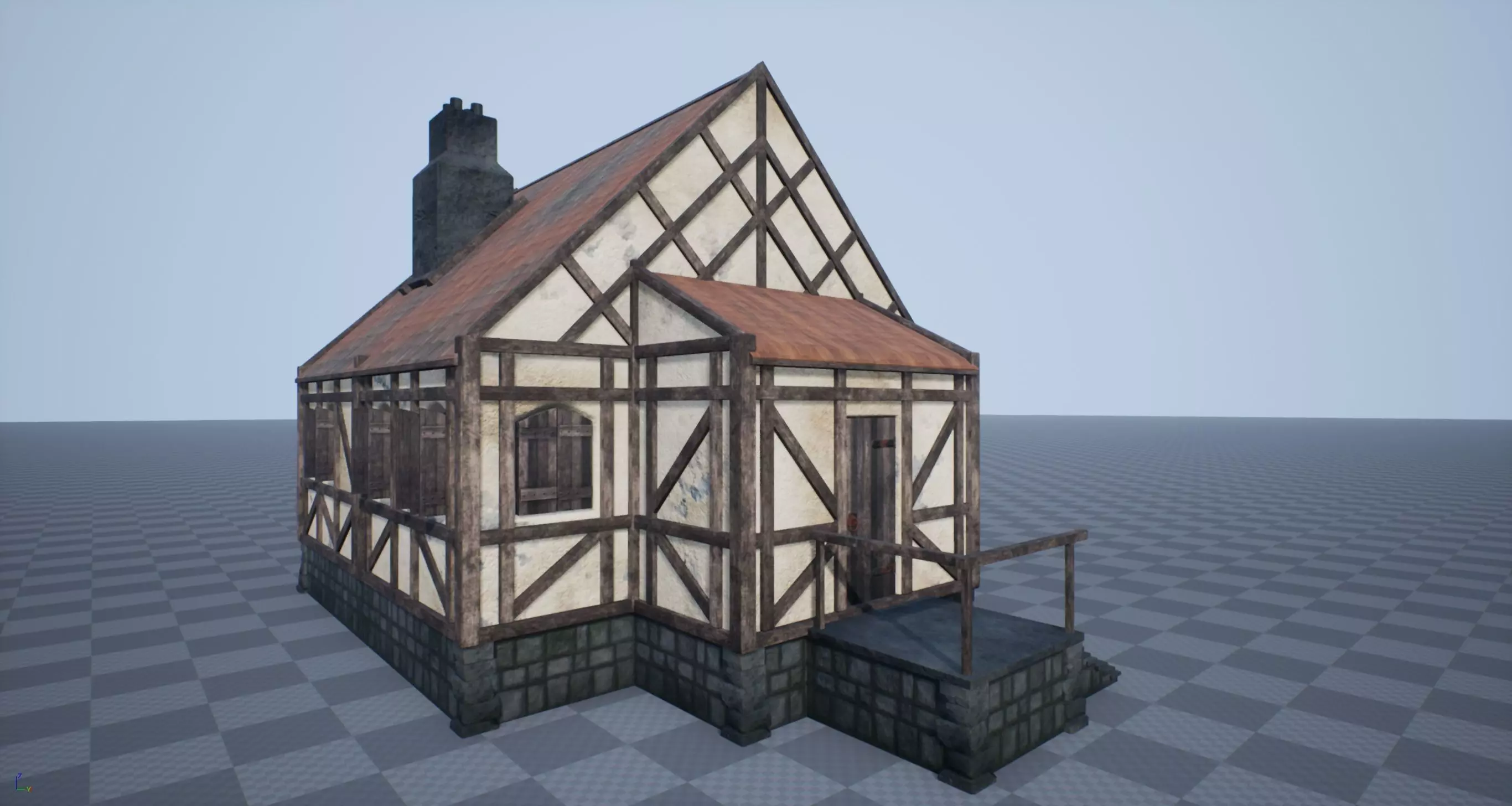 Medieval House 07 Low-poly 3D model_0