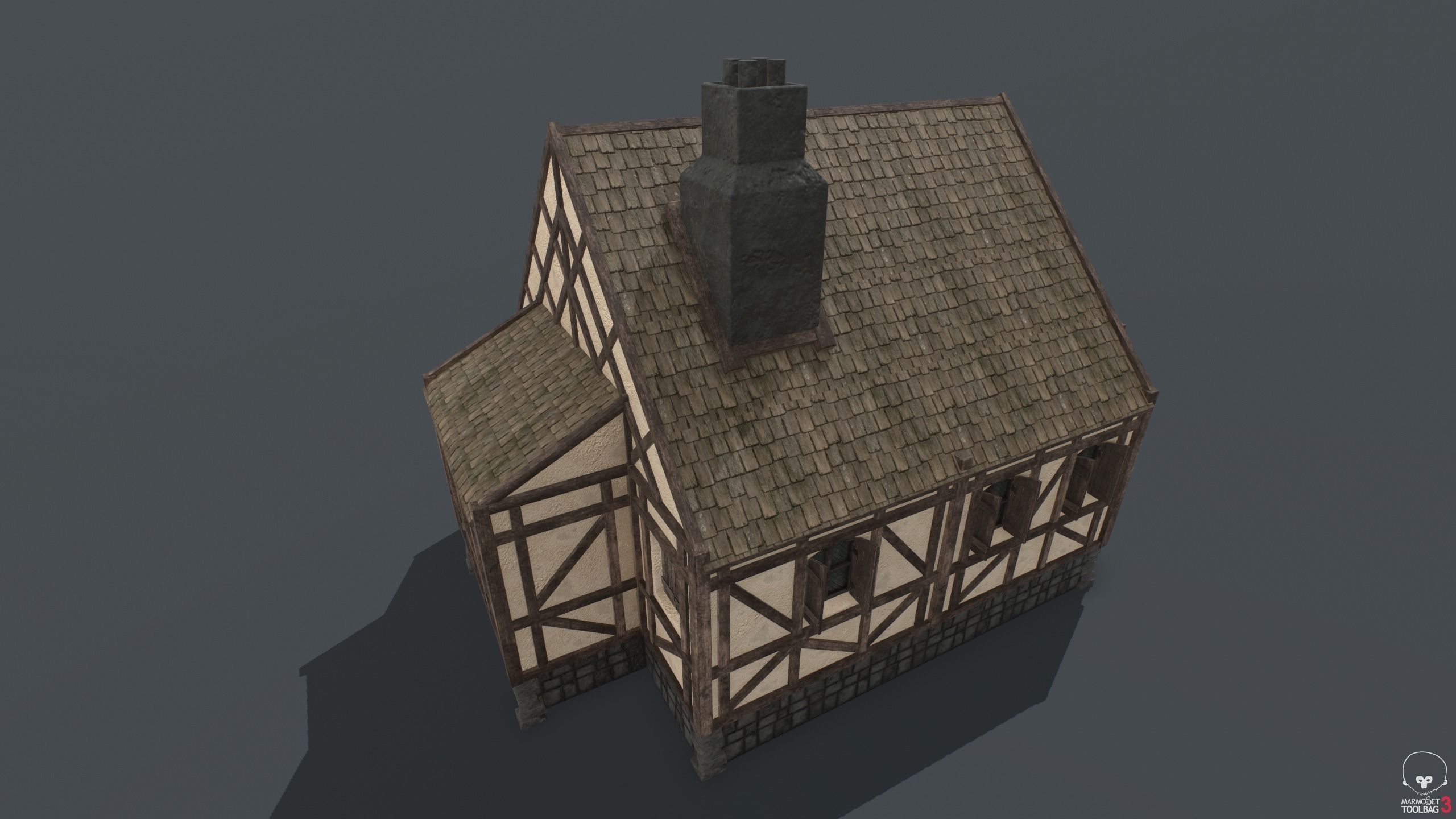 Medieval House 07 Low-poly 3D model_5