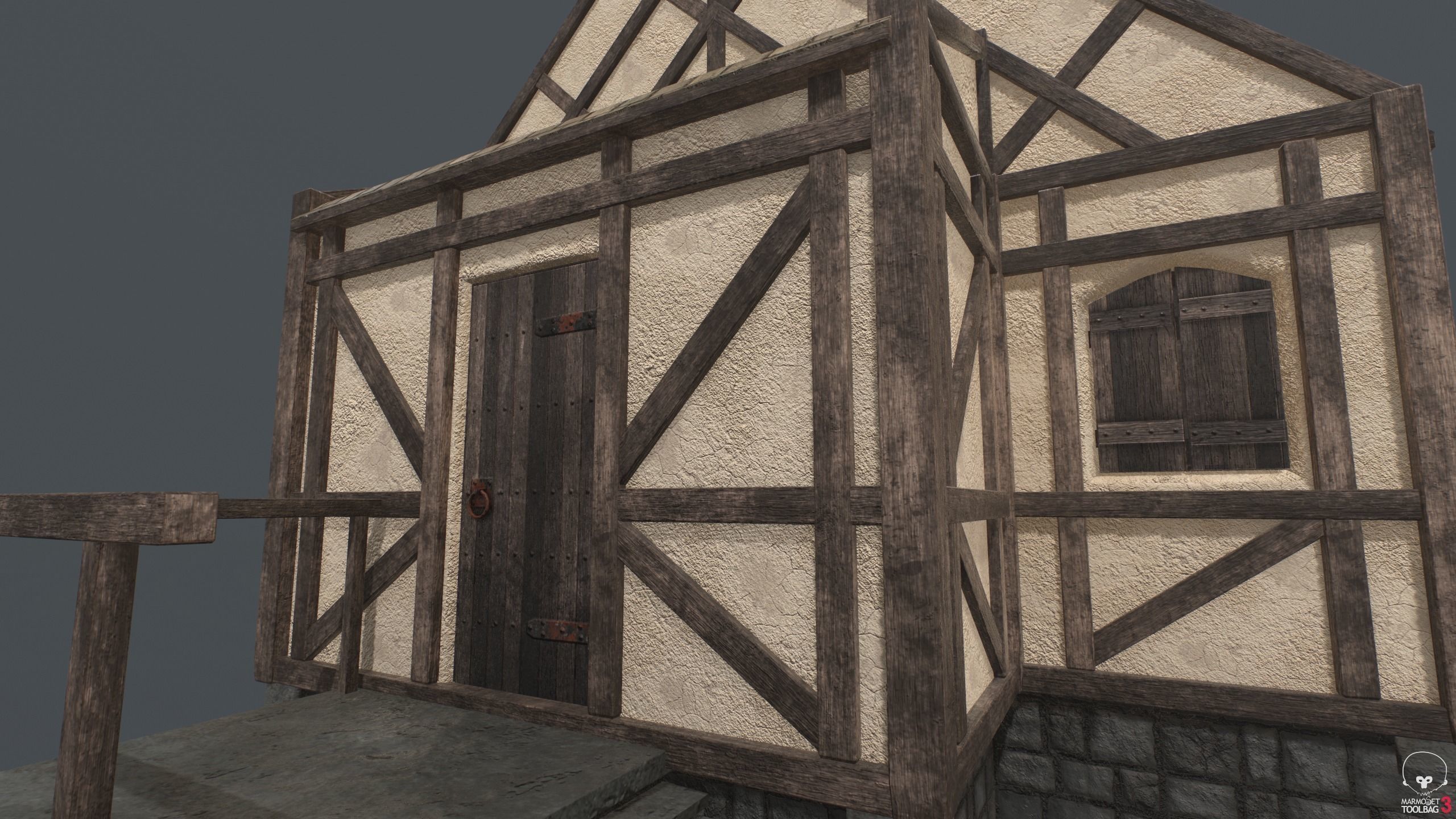Medieval House 07 Low-poly 3D model_3