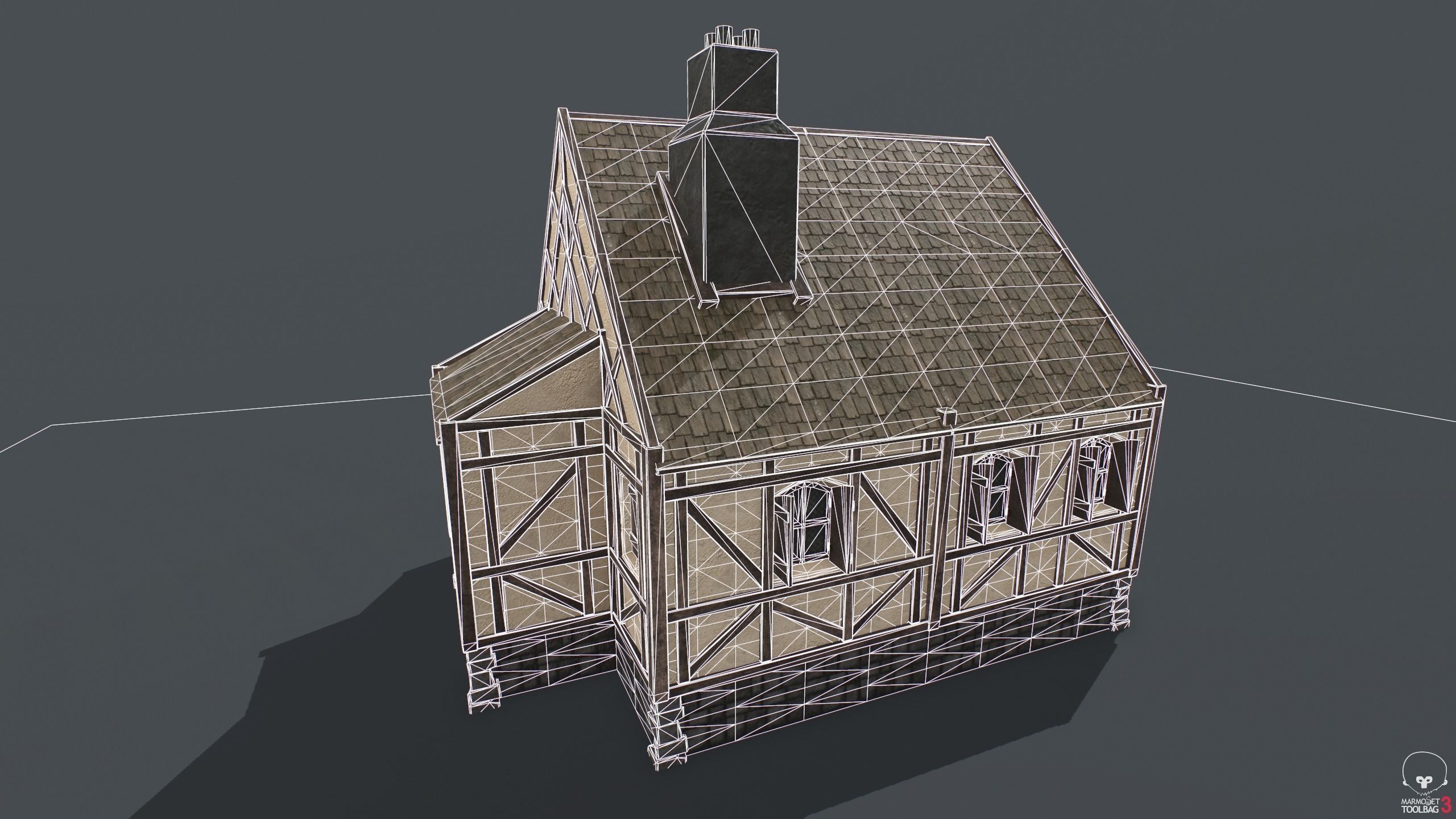 Medieval House 07 Low-poly 3D model_6
