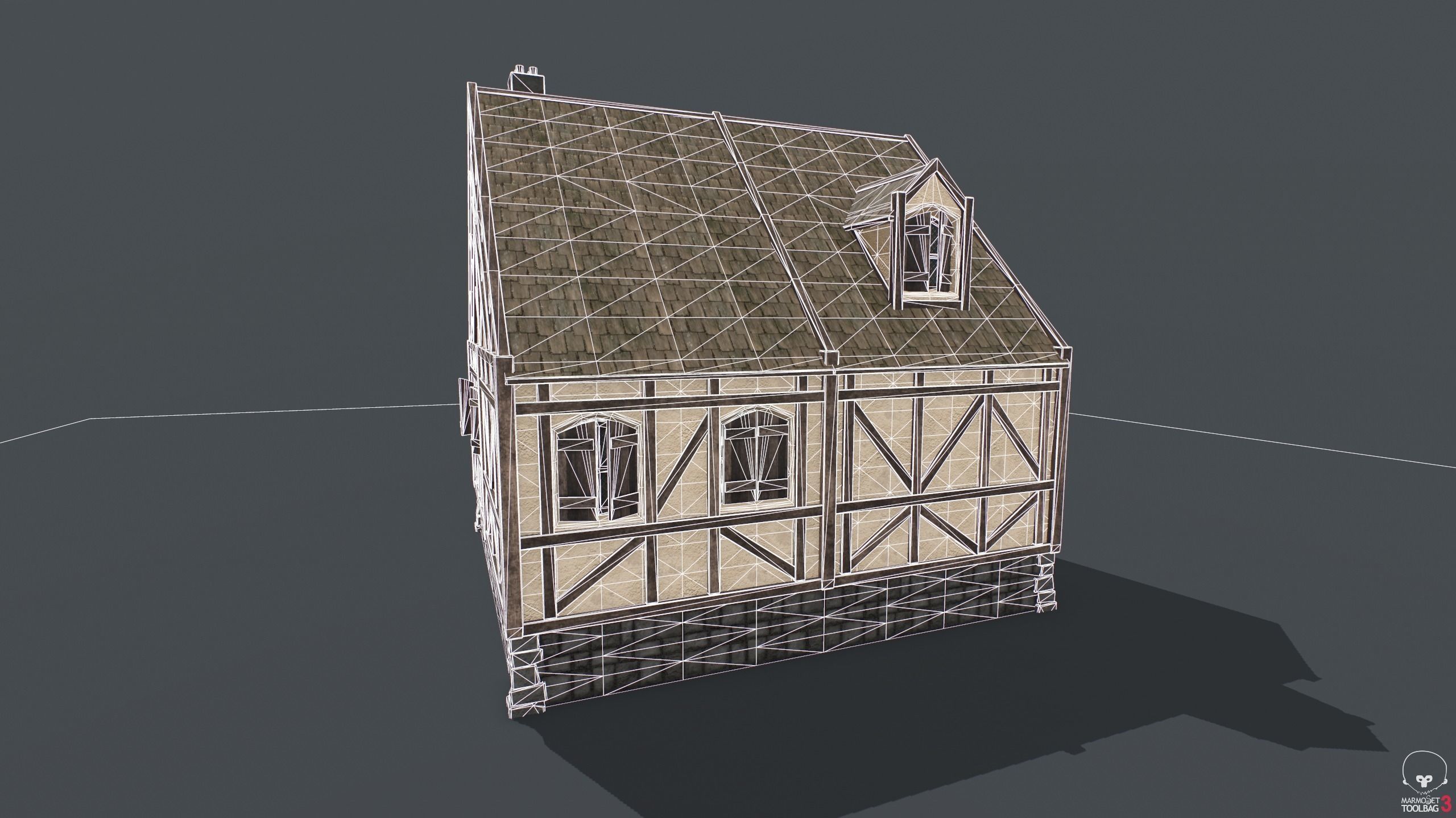 Medieval House 08 Low-poly 3D model_7