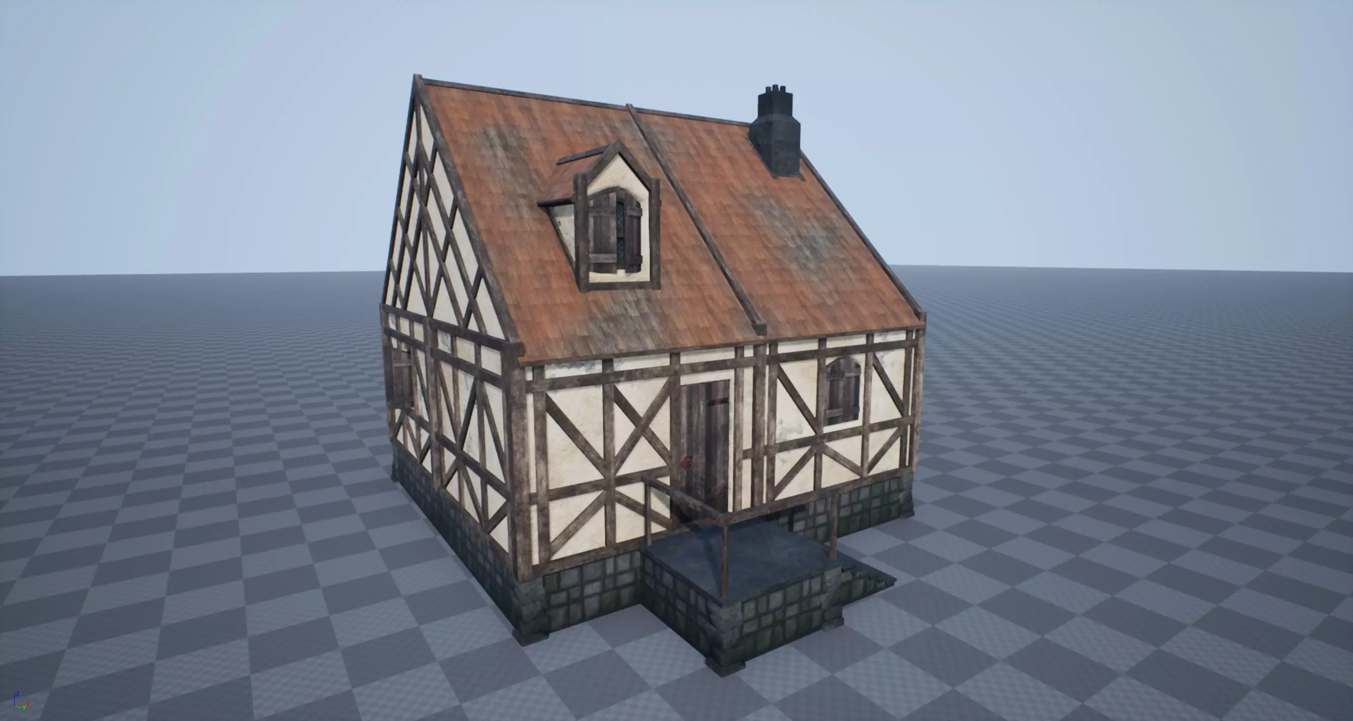 Medieval House 08 Low-poly 3D model_0