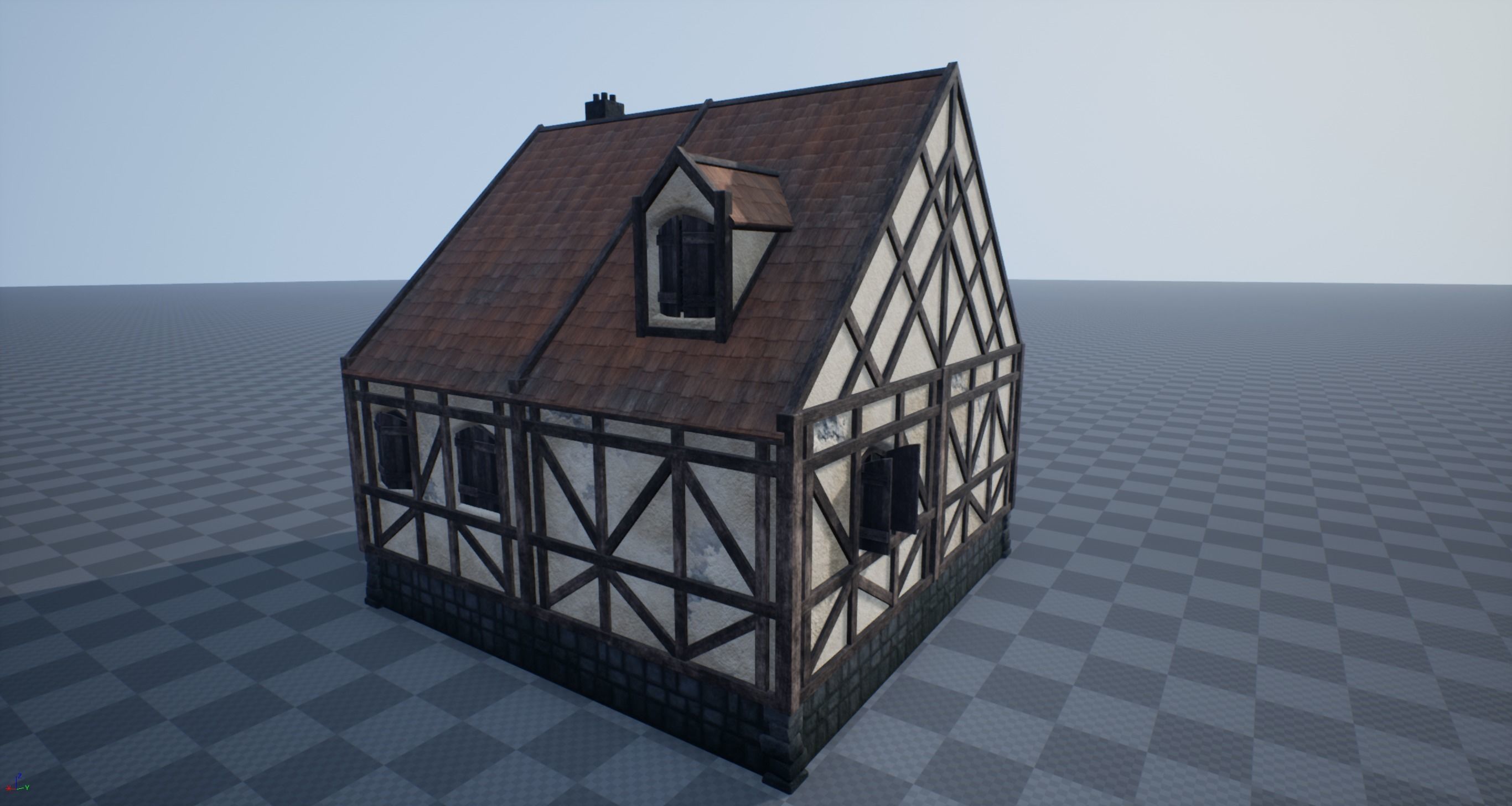 Medieval House 08 Low-poly 3D model_1