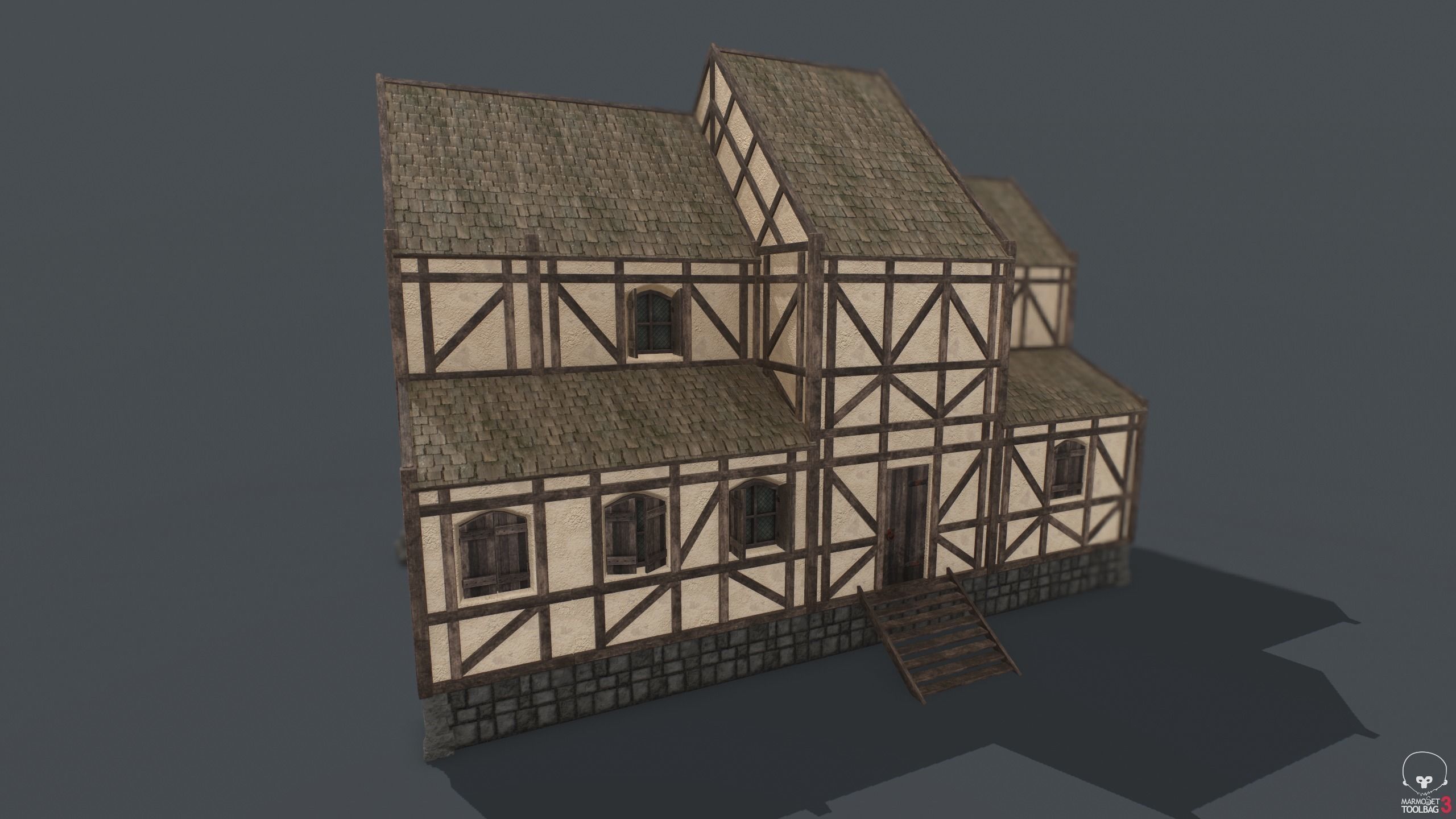 Medieval Houses PACK PBR Low-poly 3D model_5