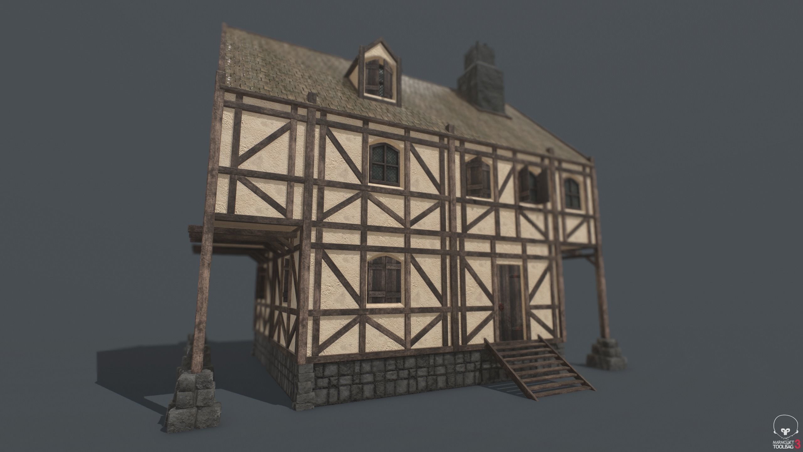 Medieval Houses PACK PBR Low-poly 3D model_25