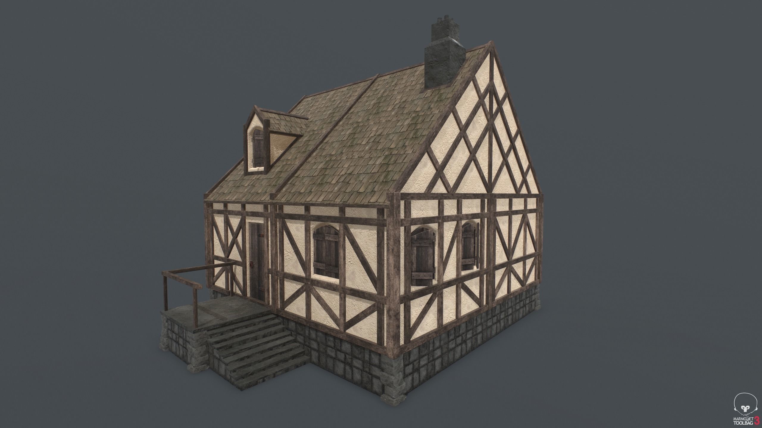 Medieval Houses PACK PBR Low-poly 3D model_20