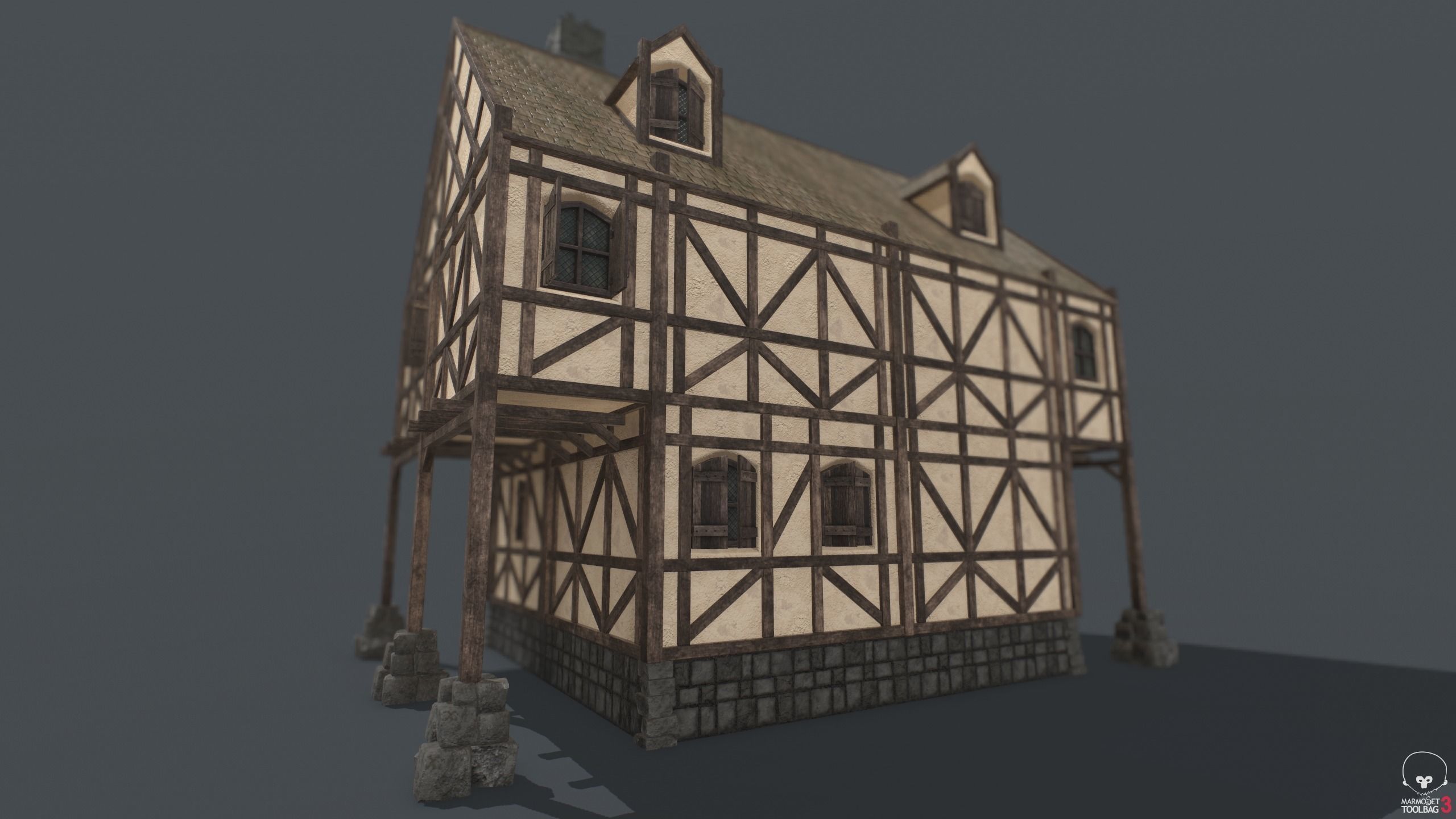 Medieval Houses PACK PBR Low-poly 3D model_26