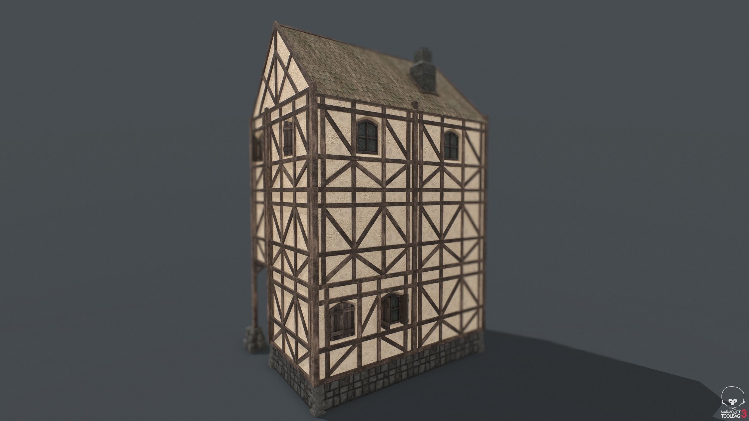 Medieval Houses PACK PBR Low-poly 3D model_8