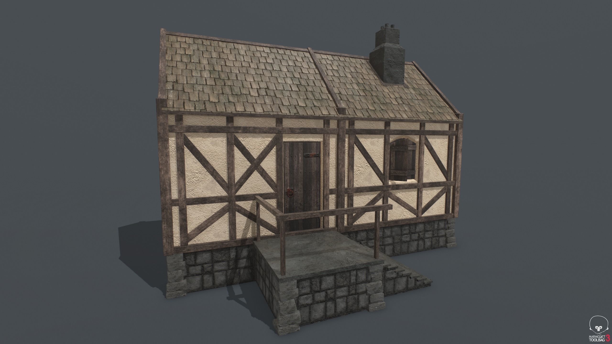 Medieval Houses PACK PBR Low-poly 3D model_10
