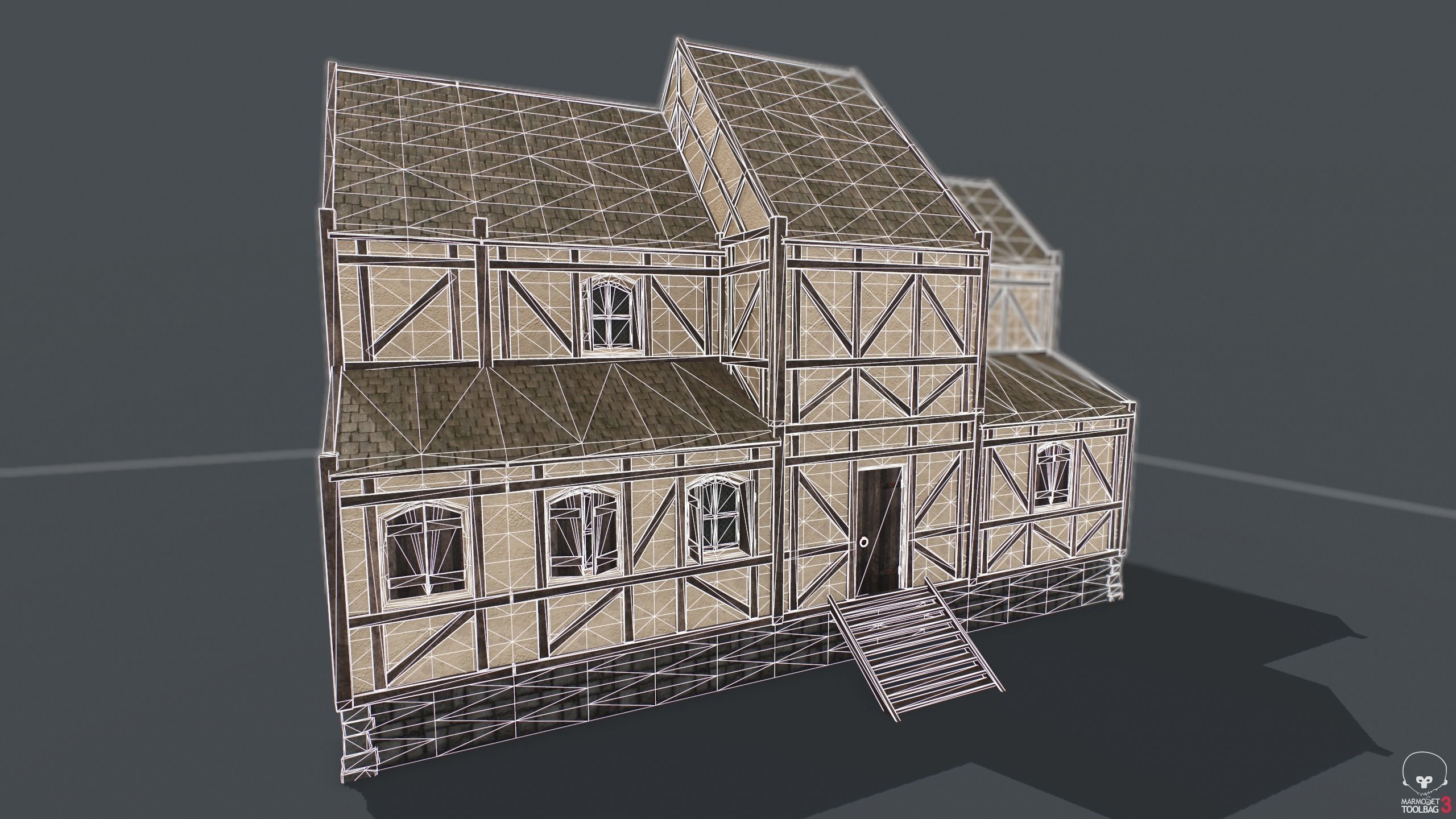 Medieval Houses PACK PBR Low-poly 3D model_6
