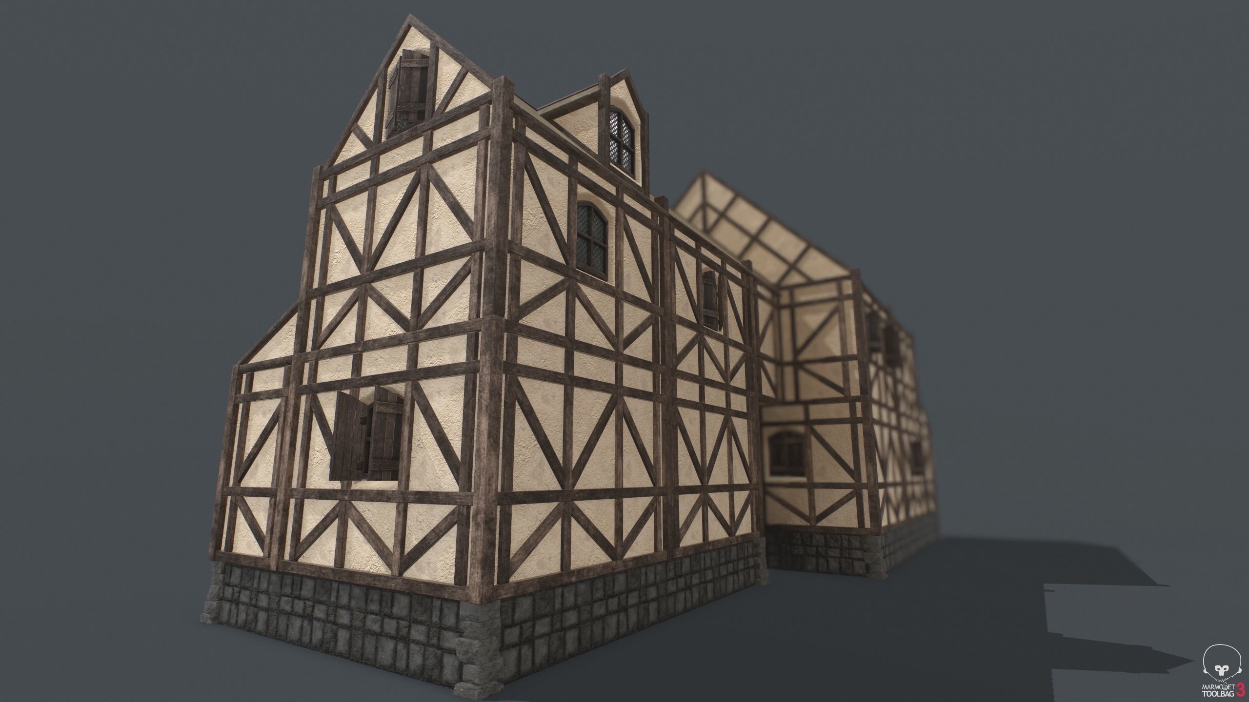 Medieval Houses PACK PBR Low-poly 3D model_15