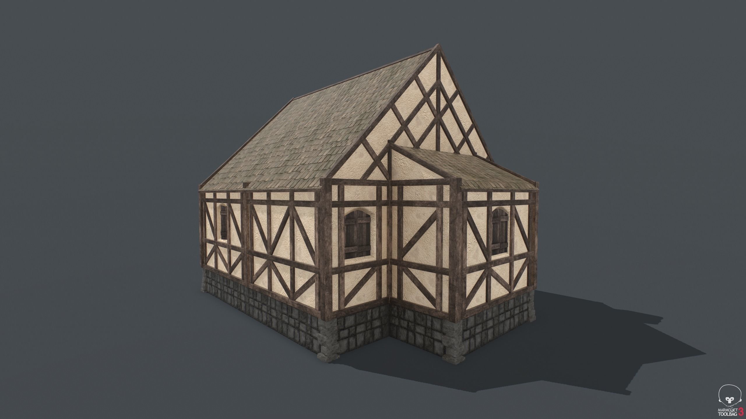 Medieval Houses PACK PBR Low-poly 3D model_23
