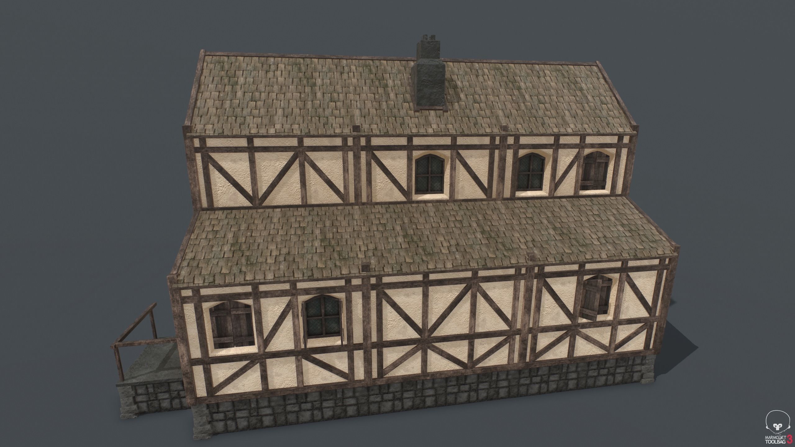 Medieval Houses PACK PBR Low-poly 3D model_14