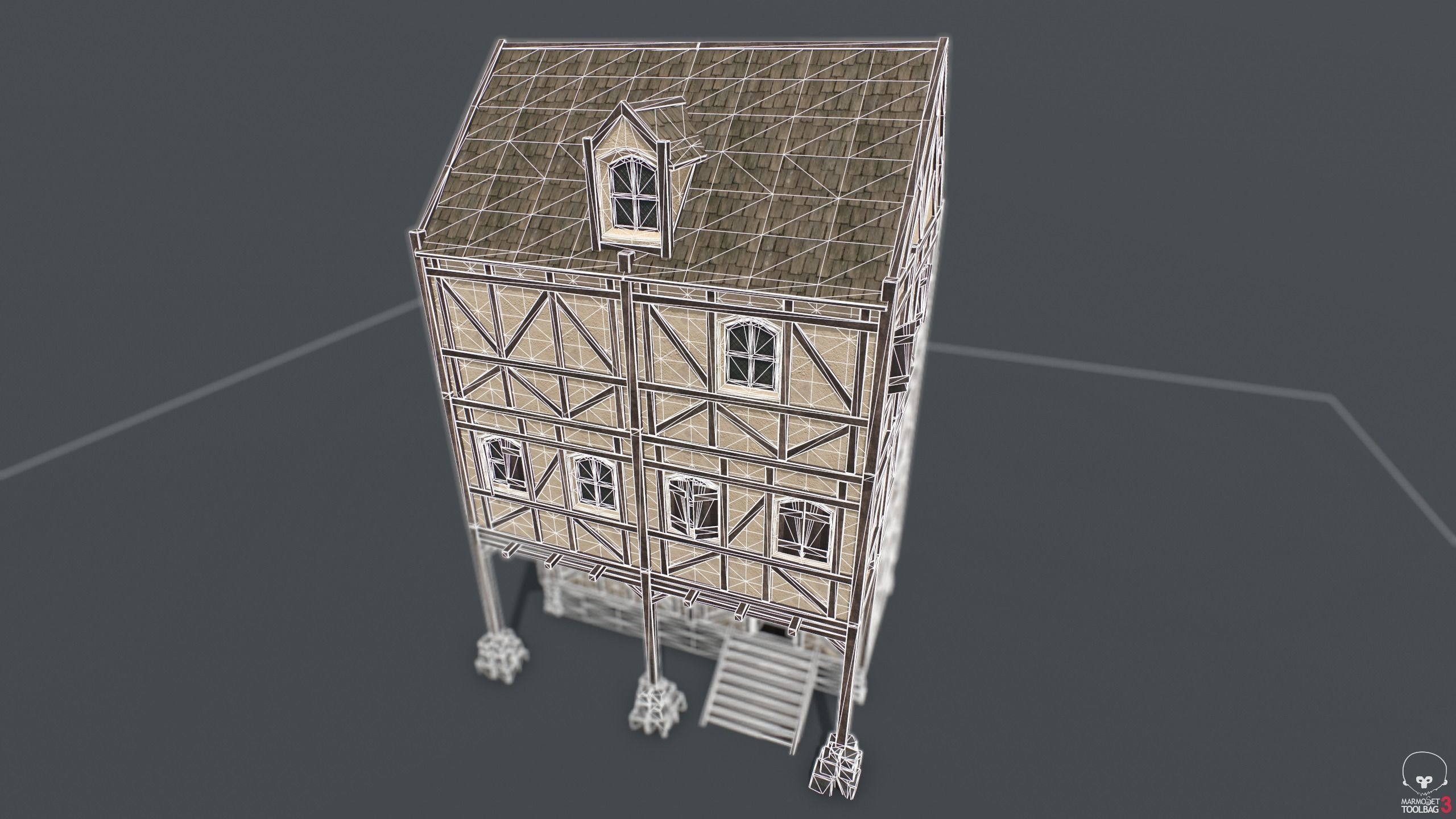 Medieval Houses PACK PBR Low-poly 3D model_9