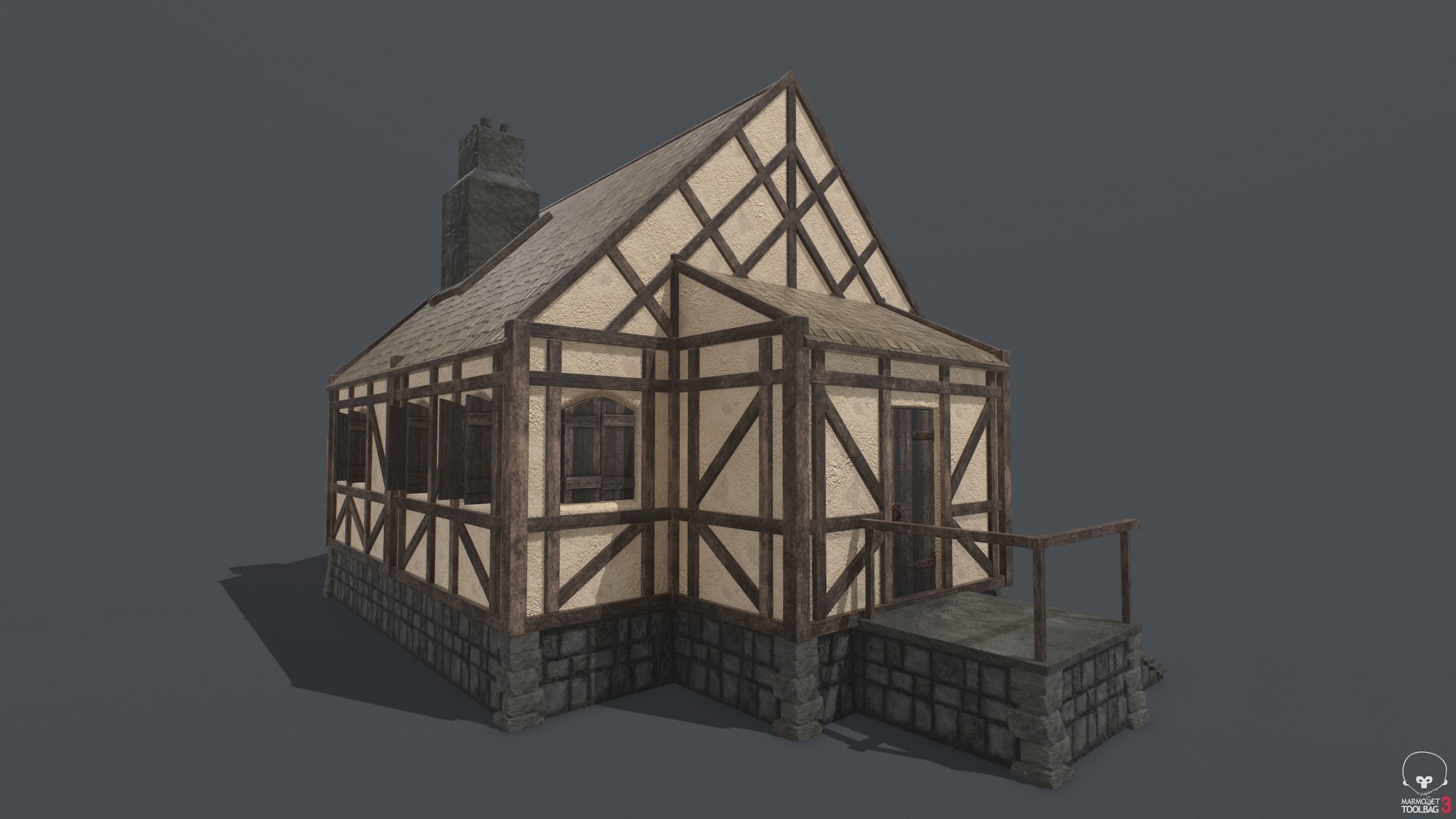 Medieval Houses PACK PBR Low-poly 3D model_22