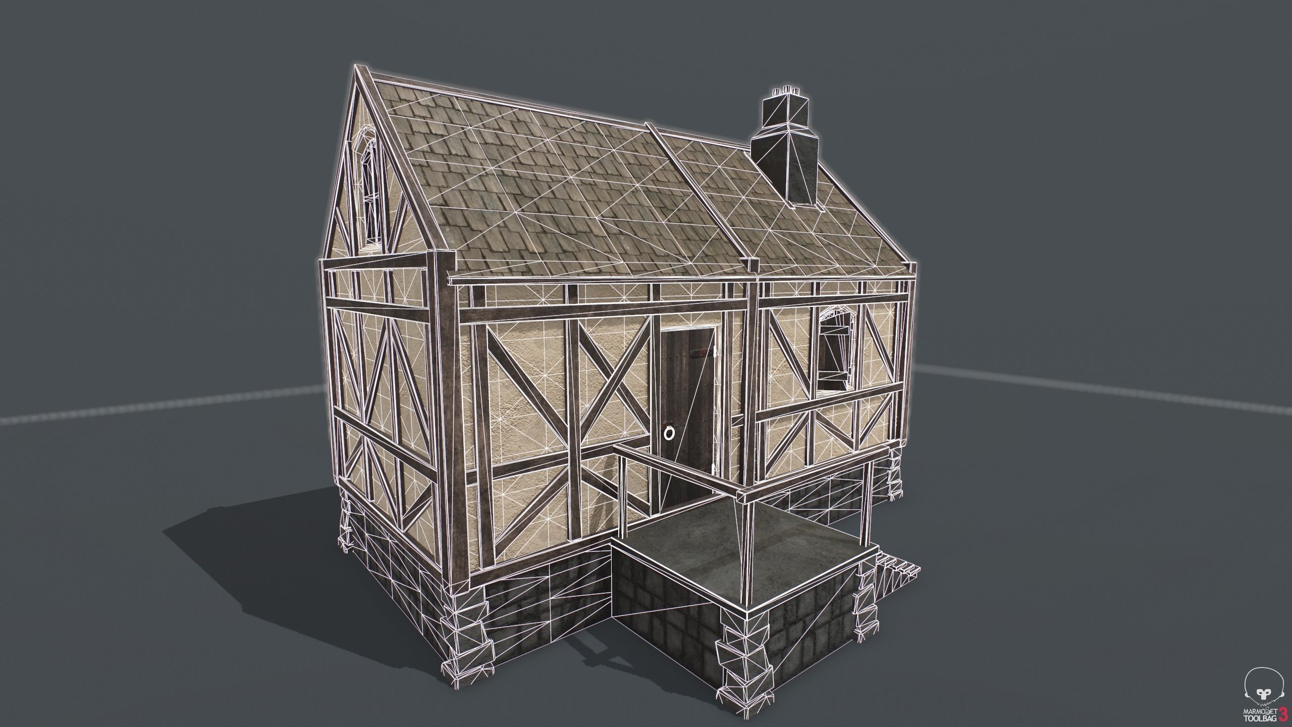 Medieval Houses PACK PBR Low-poly 3D model_12