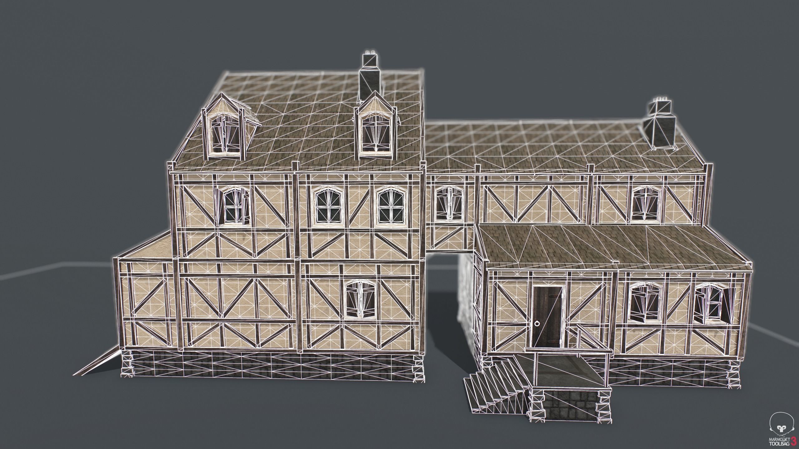 Medieval Houses PACK PBR Low-poly 3D model_16